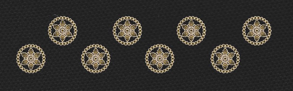 Stars In Curve Line Embroidery Design