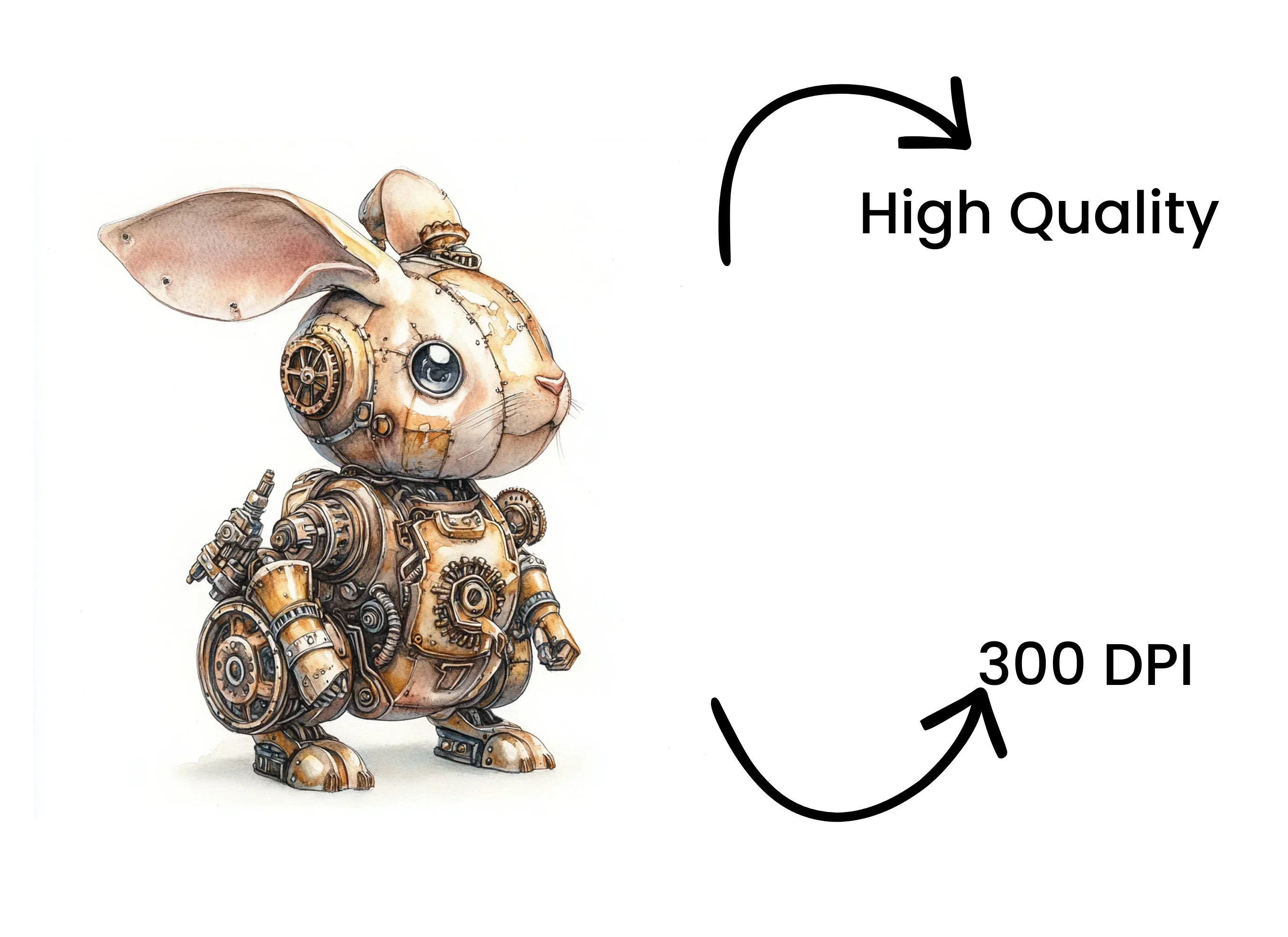 Steampunk Bunny Clipart Bundle - Image 4