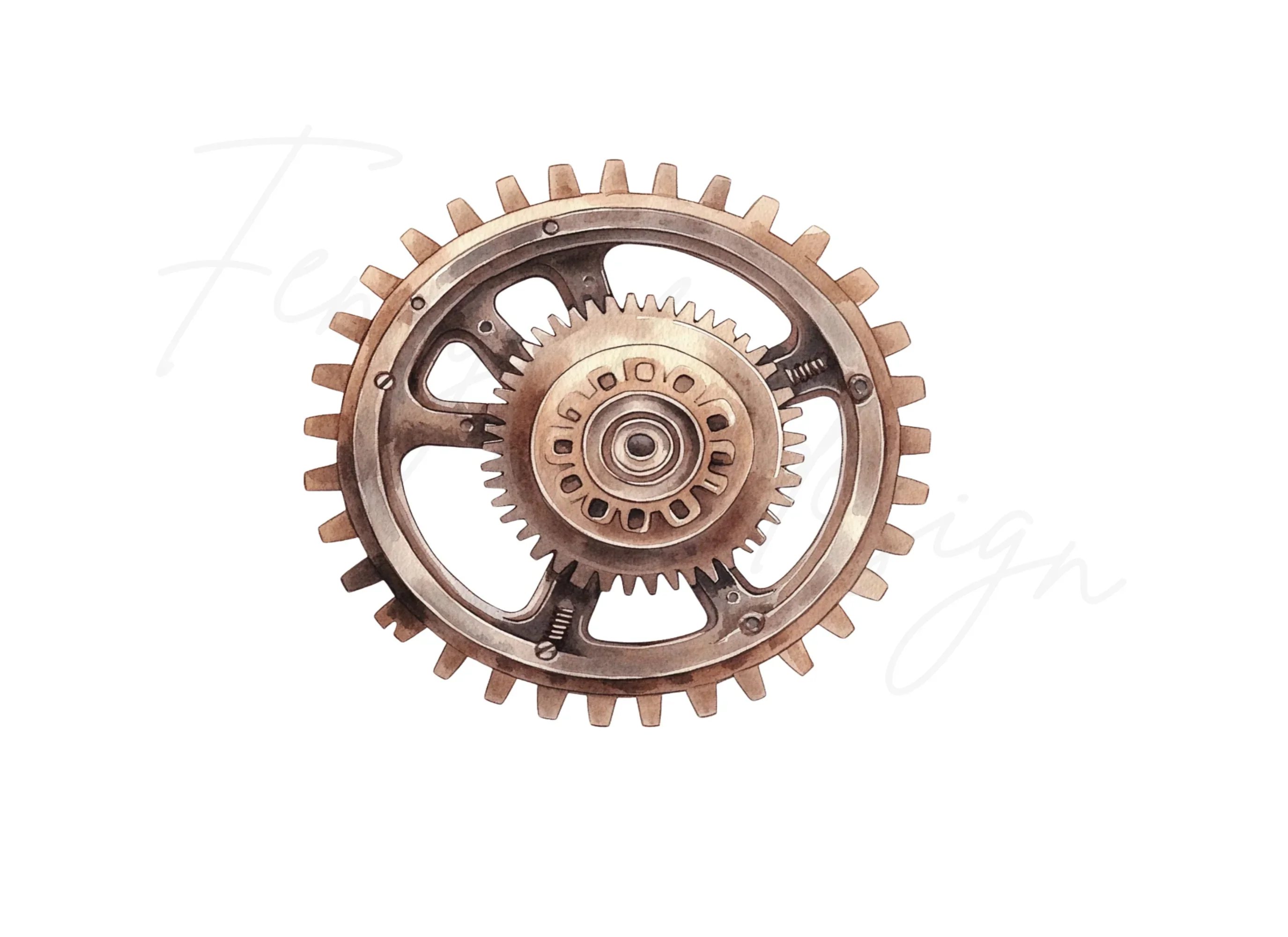 Steampunk Gear Element Clipart Bundle - Image 2