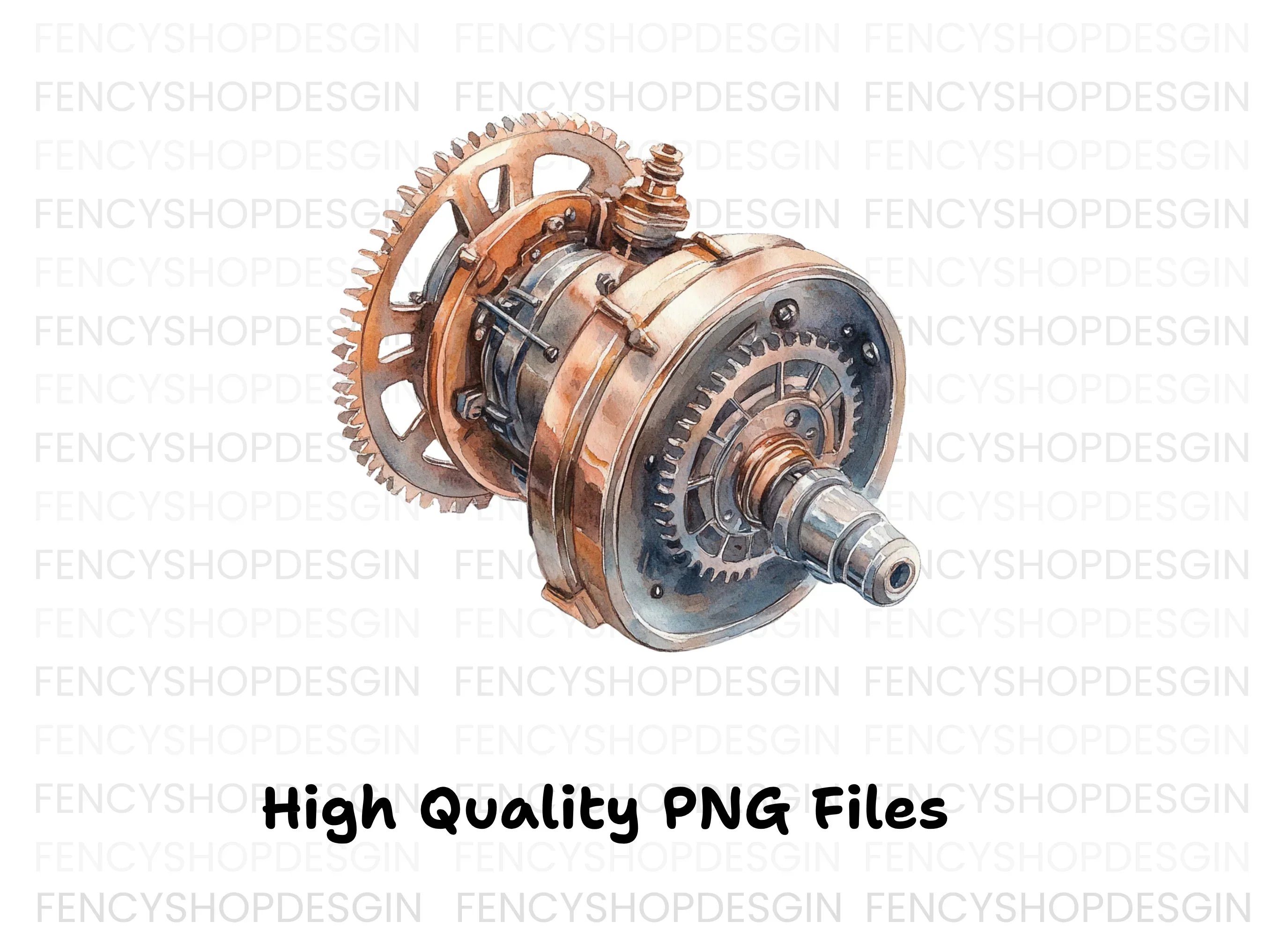 Steampunk Gear Mechanism Clipart Bundle - Image 3
