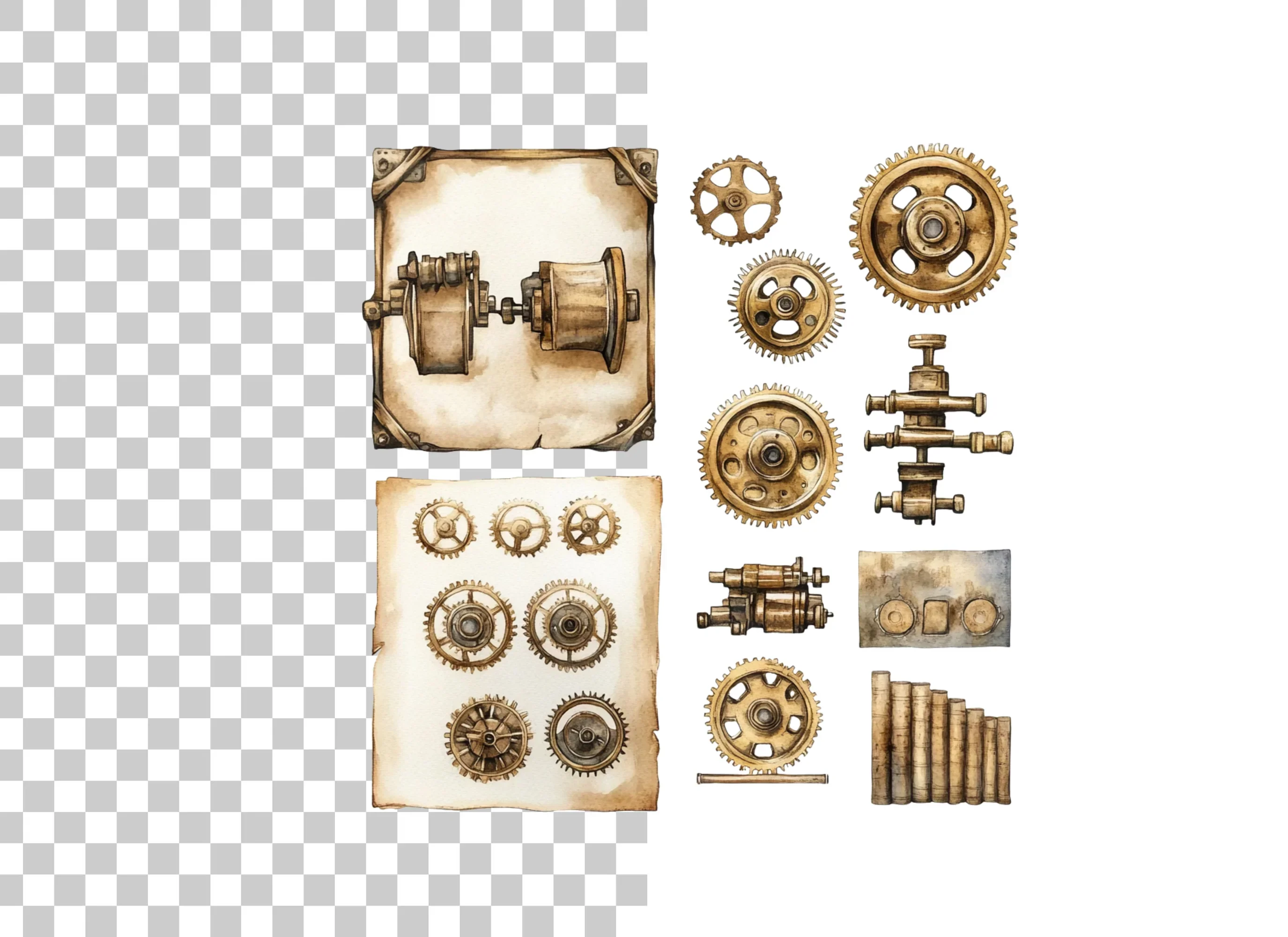 Steampunk Gears Clipart Bundle - Image 2