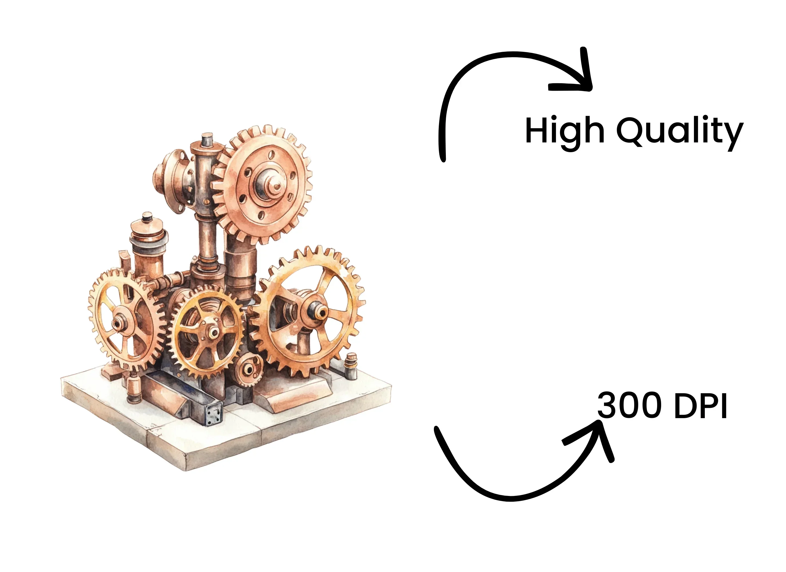 Steampunk Gears Machine Clipart Bundle - Image 4
