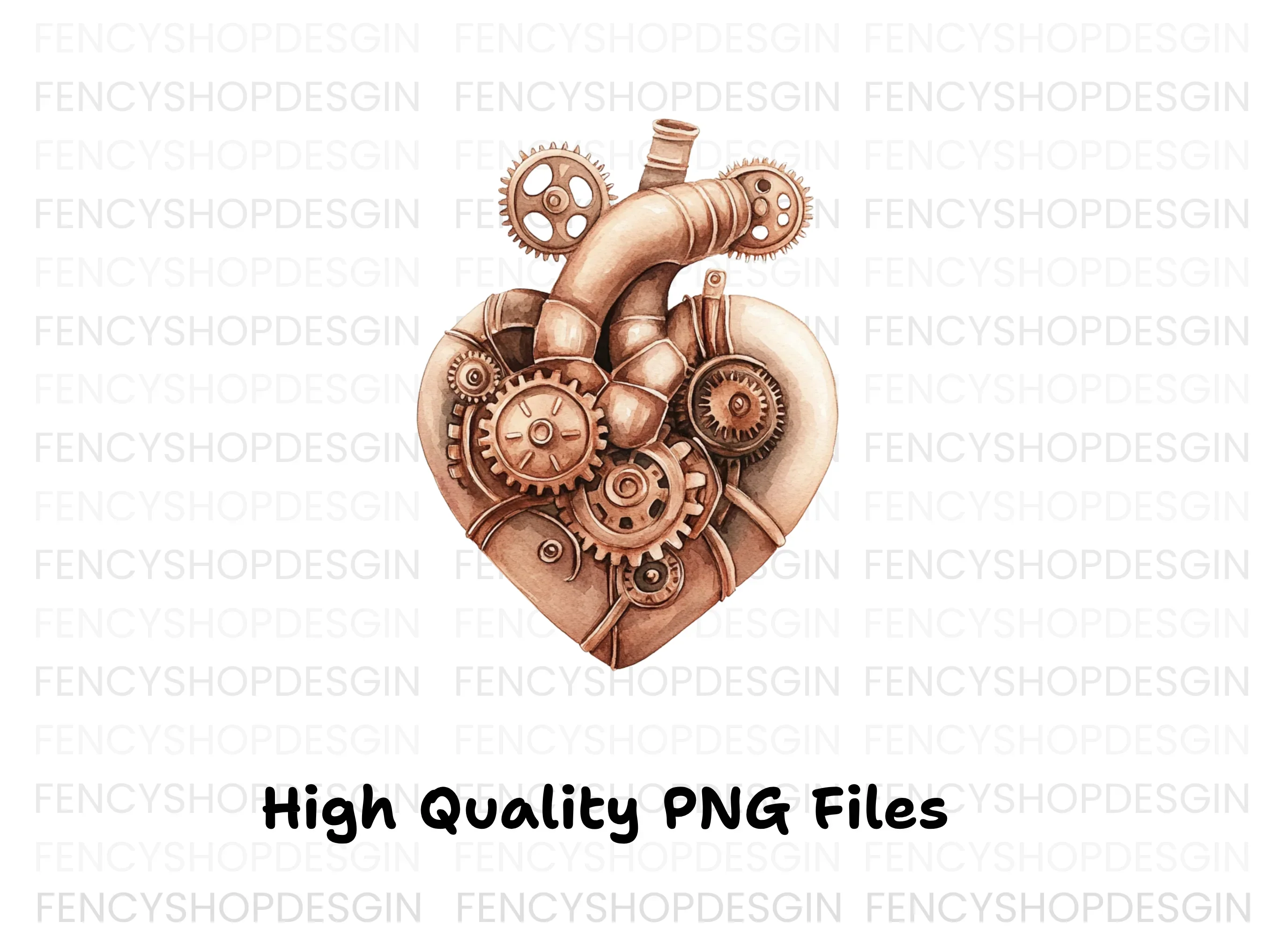 Steampunk Heart Clipart Bundle - Image 3