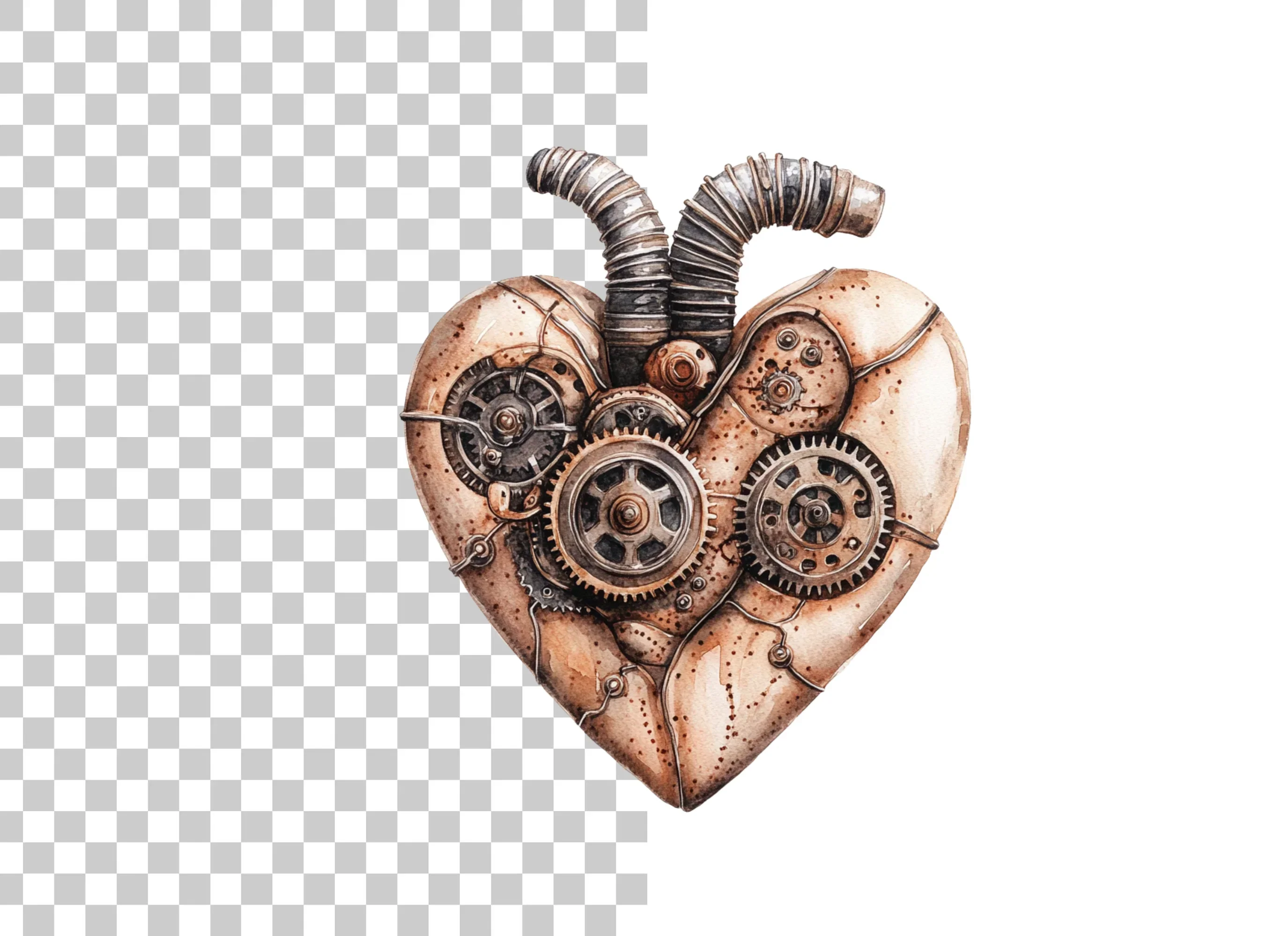 Steampunk Heart Clipart Bundle - Image 2