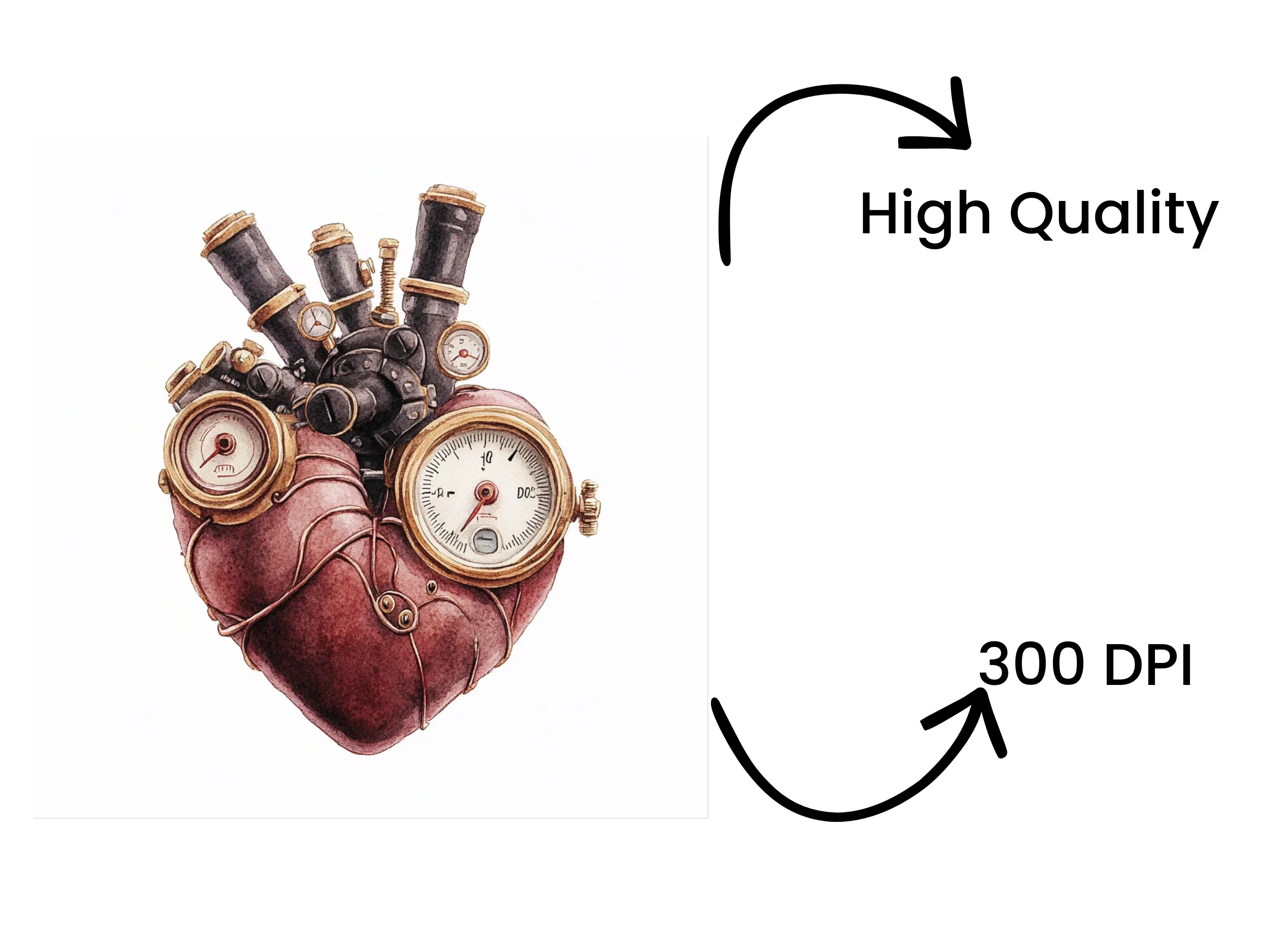 Steampunk Heart Clipart Bundle - Image 4