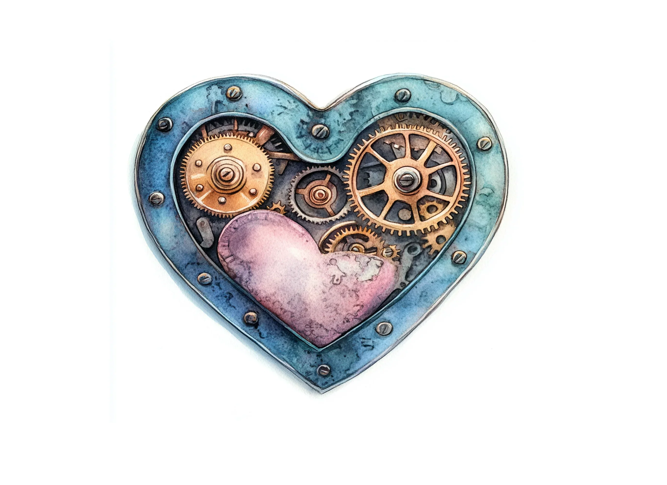 Steampunk Heart Gears Clipart Bundle - Image 2