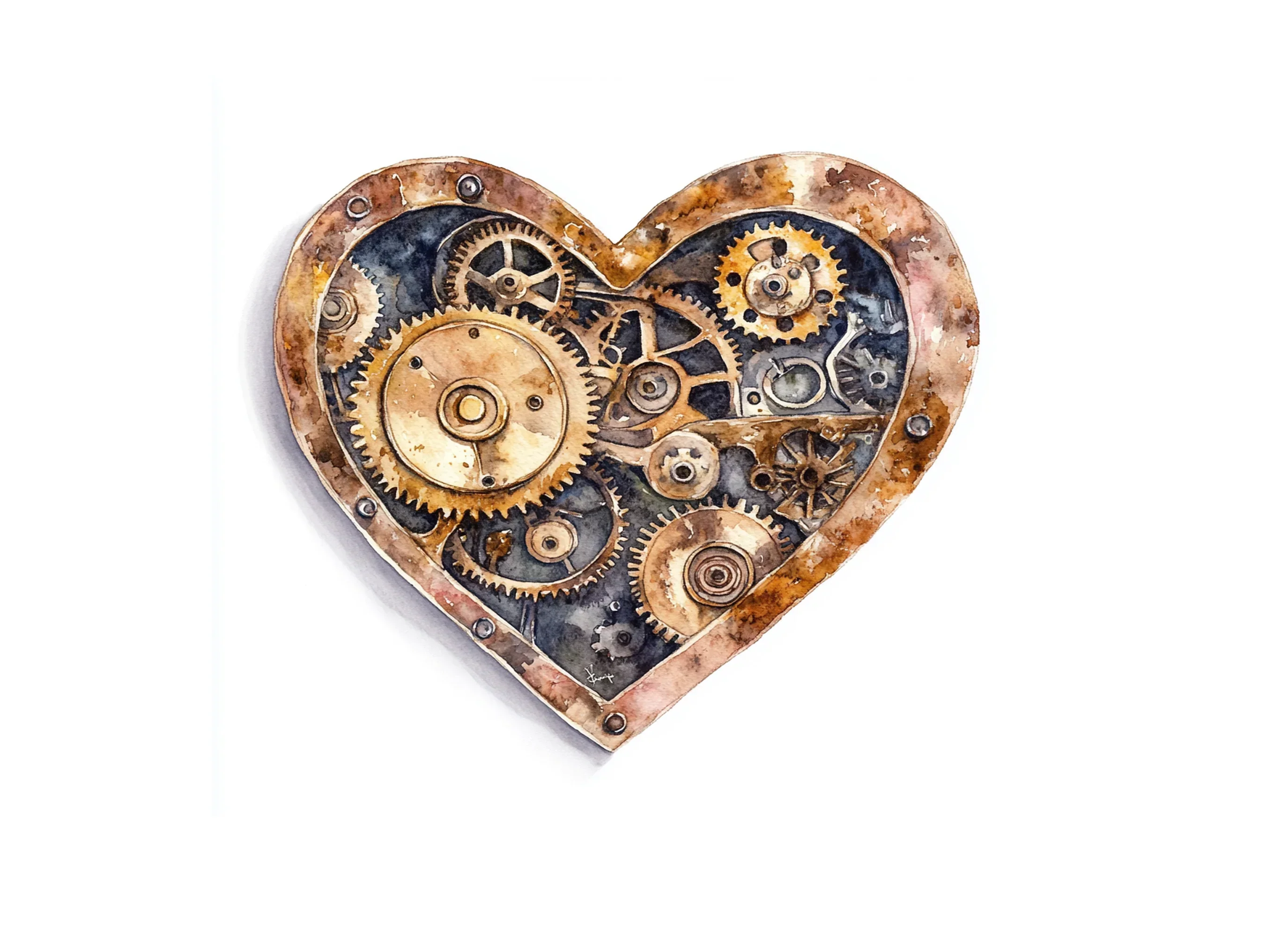 Steampunk Heart Gears Clipart Bundle - Image 3
