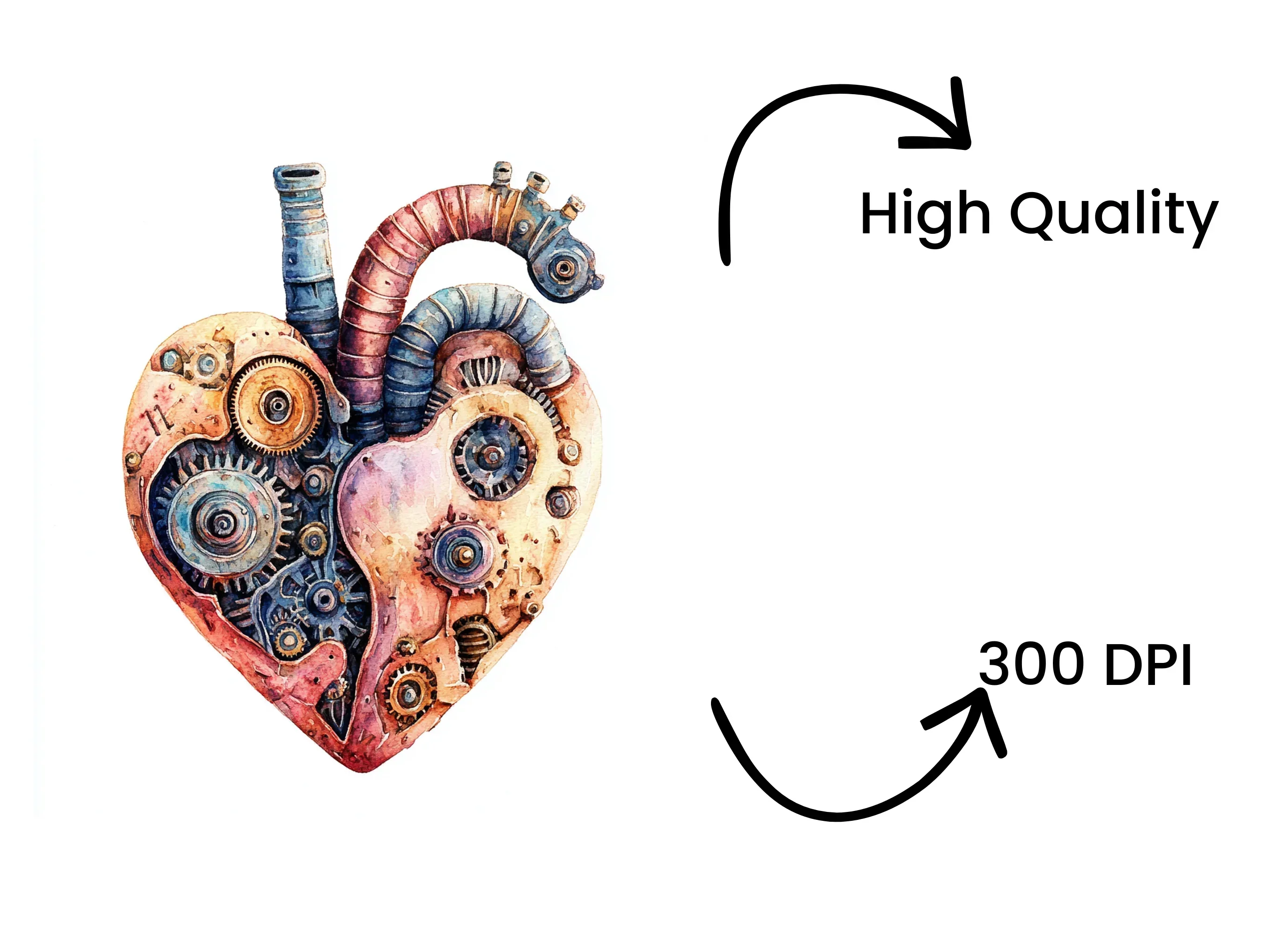 Steampunk Hearts Clipart Bundle - Image 4