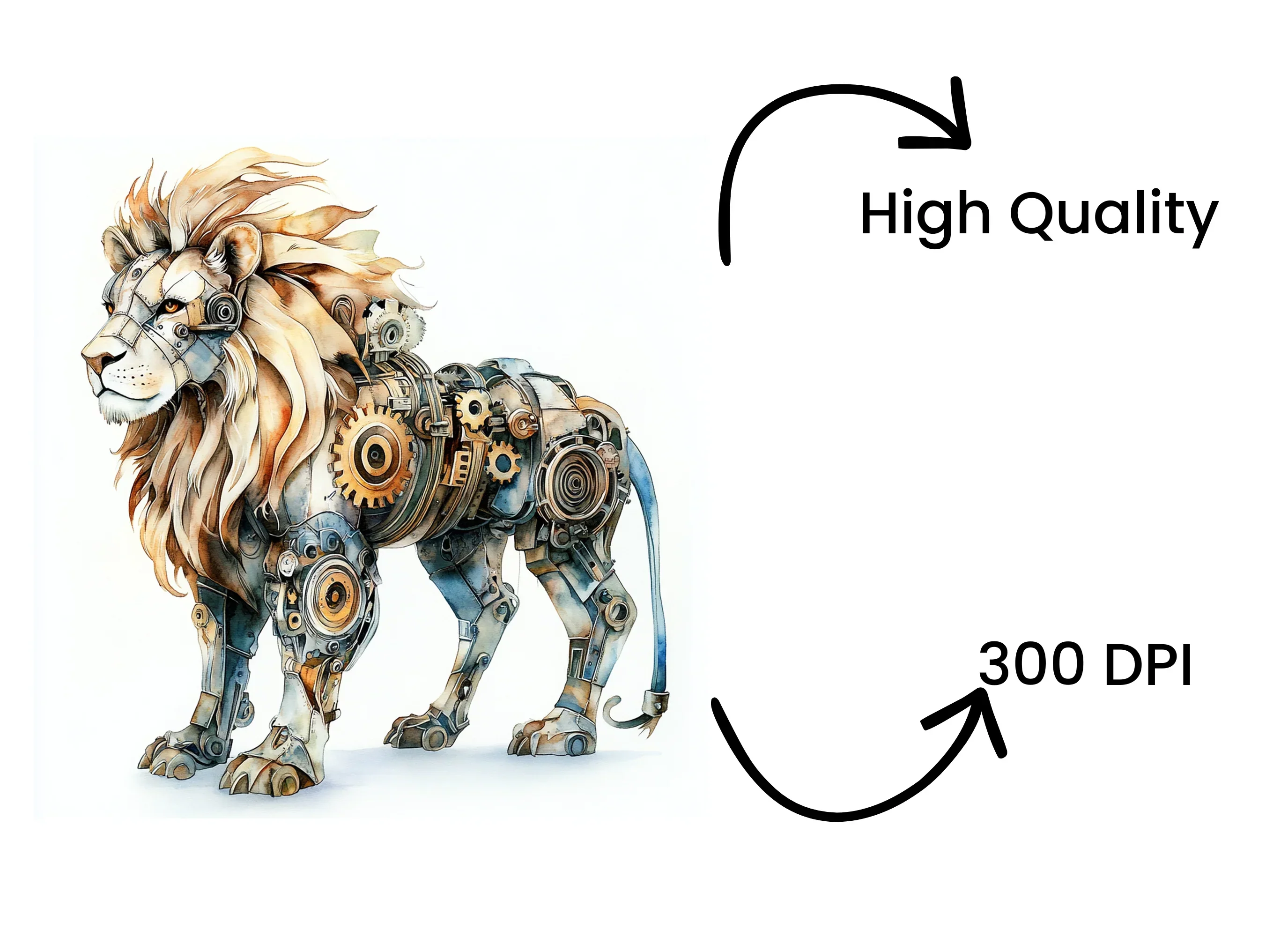 Steampunk Lion Clipart Bundle - Image 4