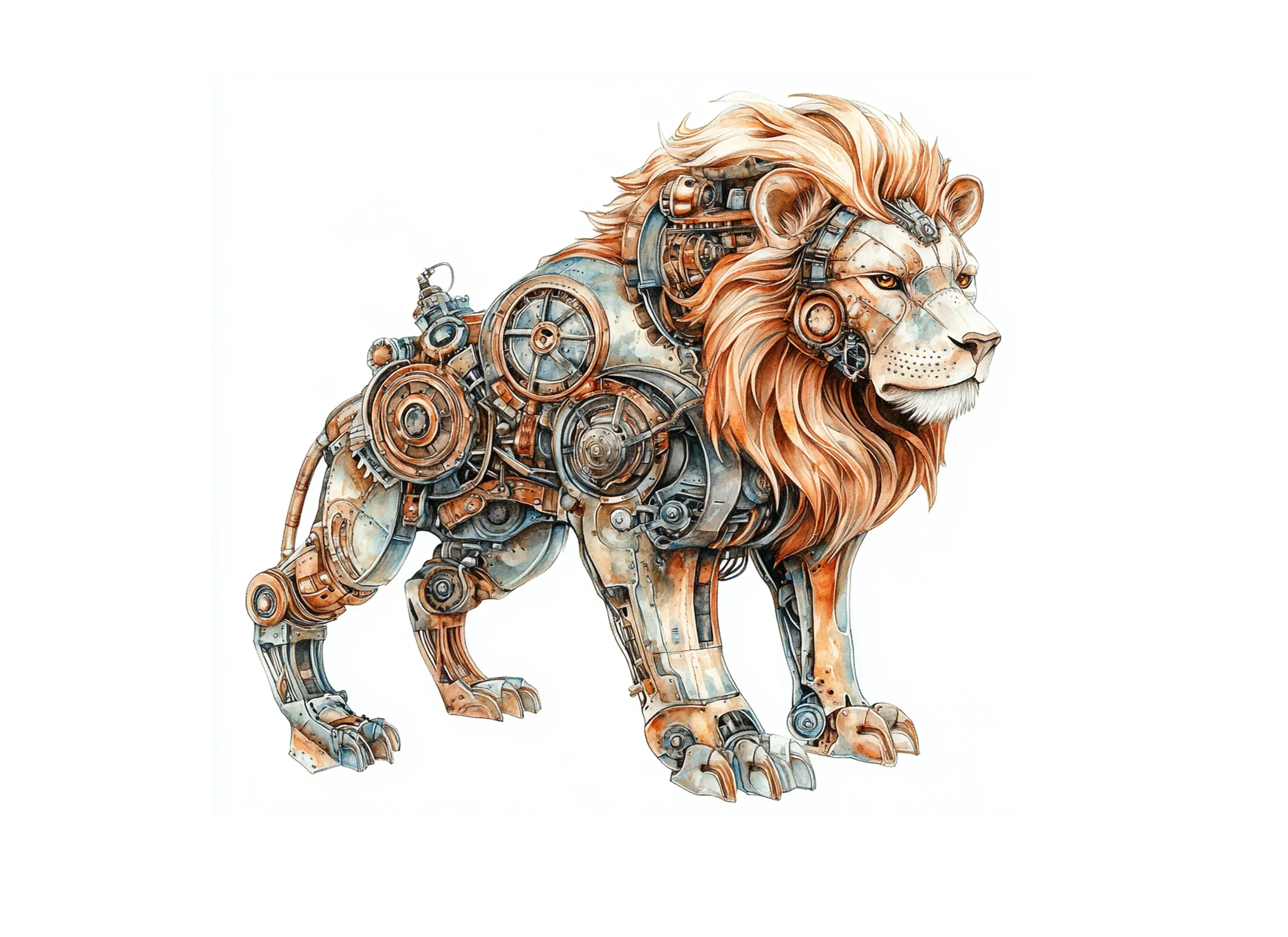 Steampunk Lion Clipart Bundle - Image 3