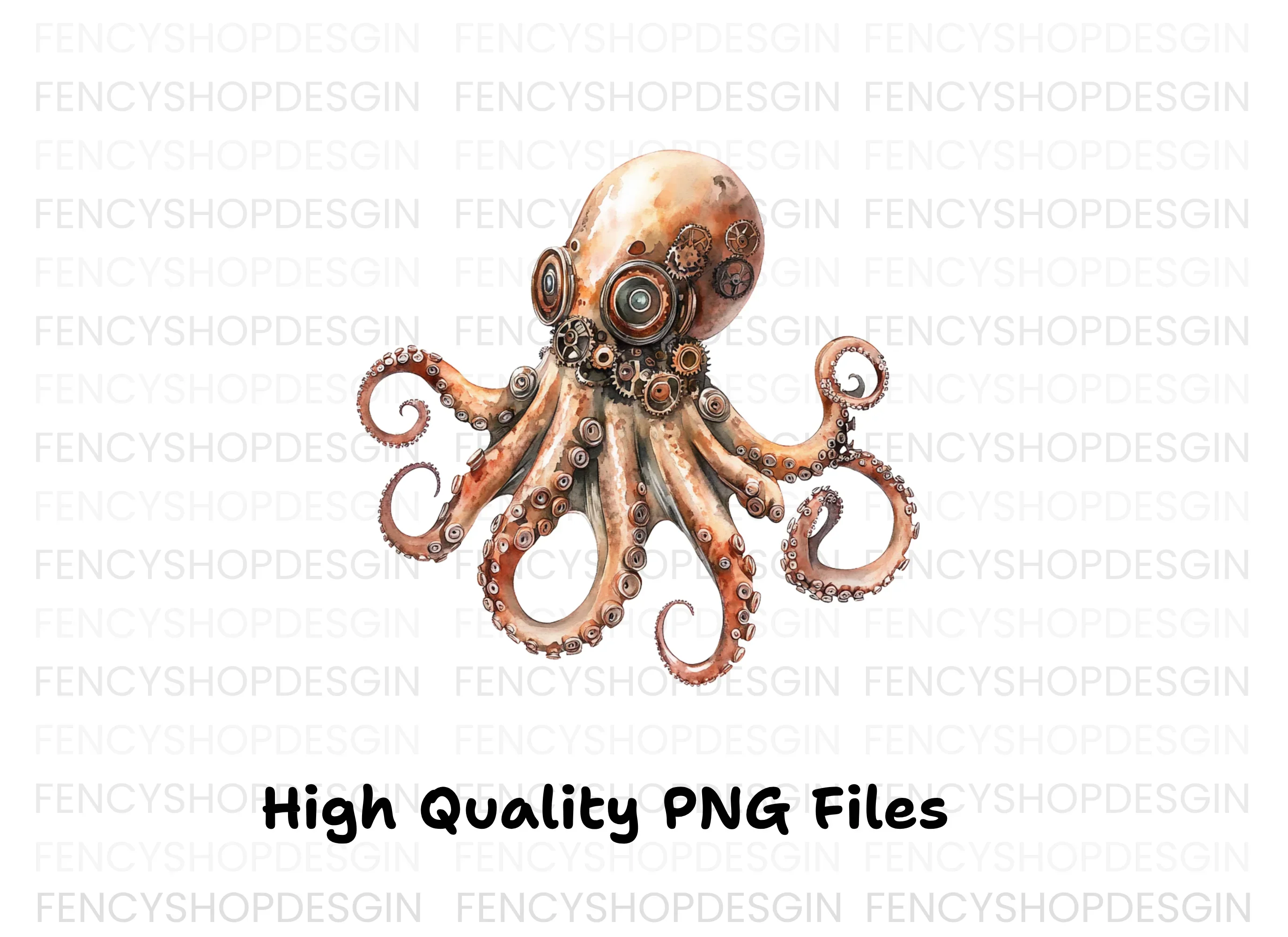 Steampunk Octopus Clipart Bundle - Image 3