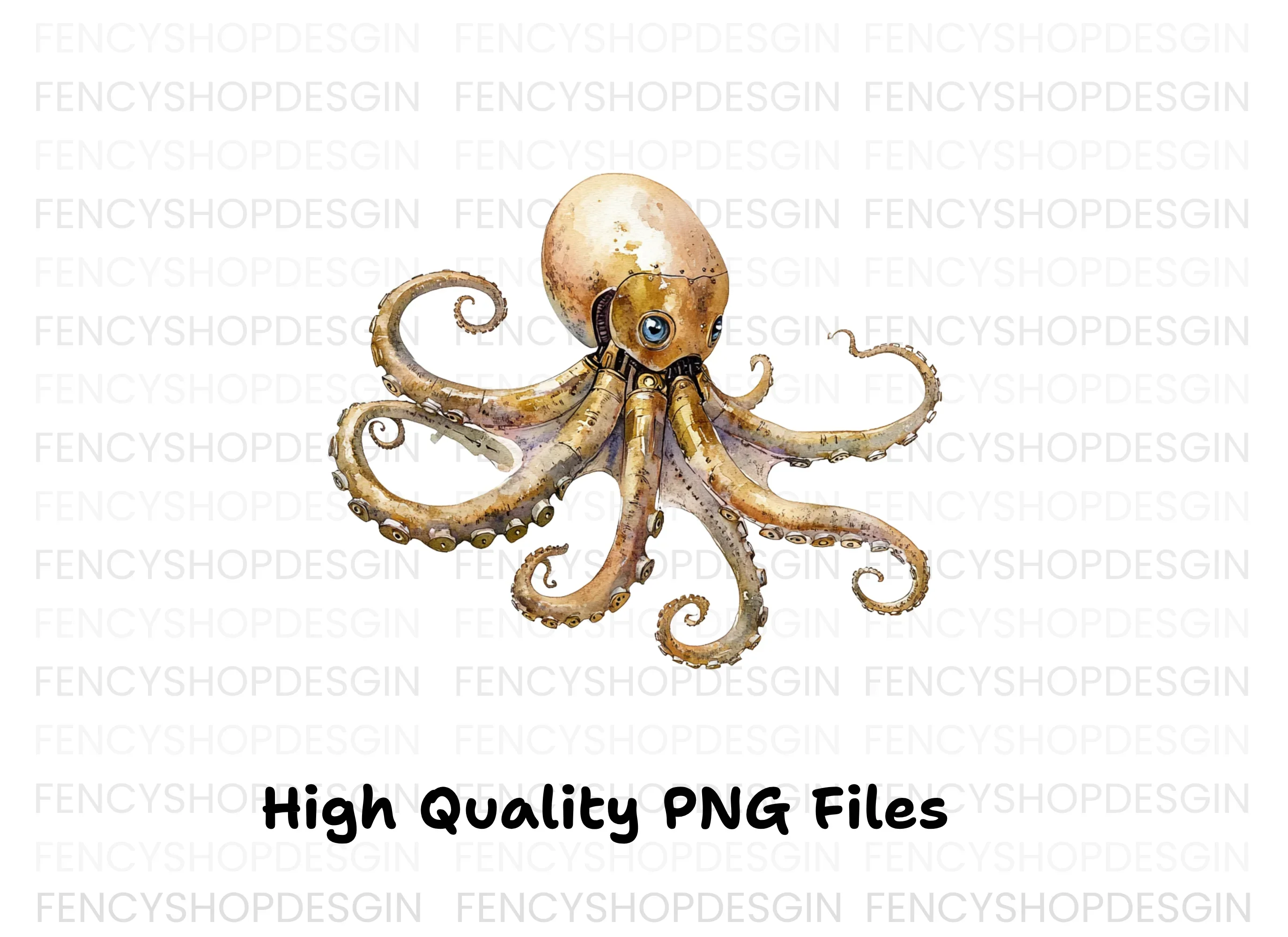 Steampunk Octopus Clipart Bundle - Image 2