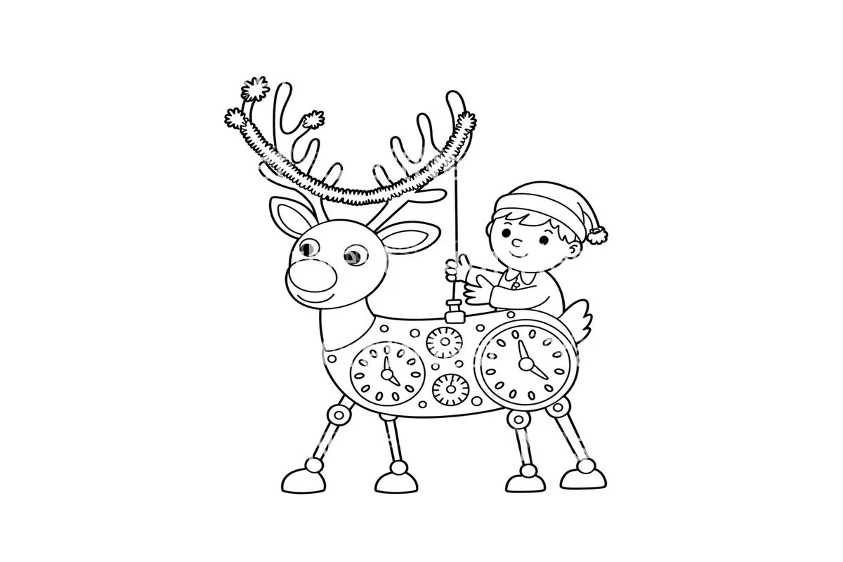 Steampunk Reindeer Adventure Coloring Books - Image 4