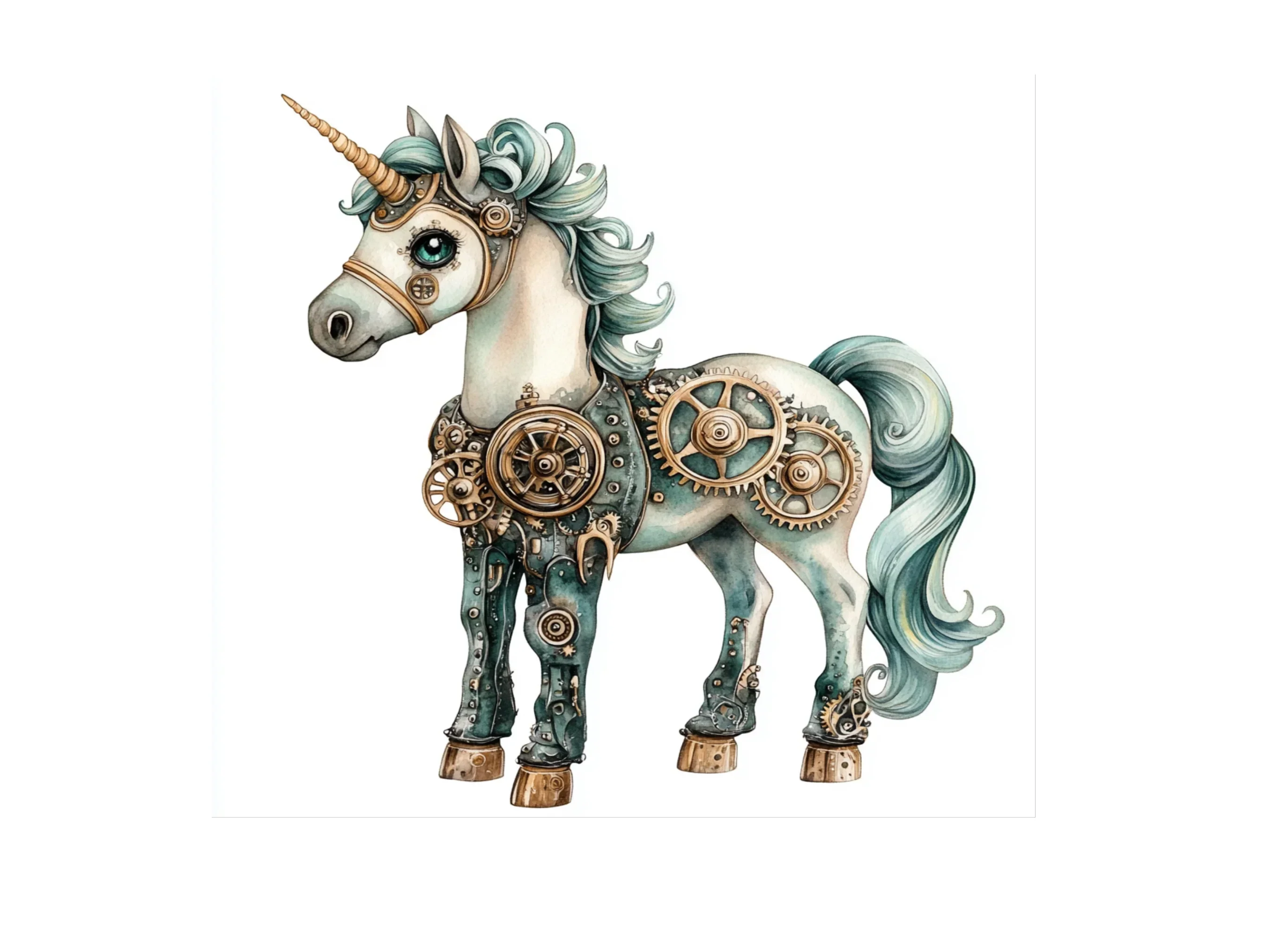 Steampunk Unicorn Clipart Bundle - Image 2