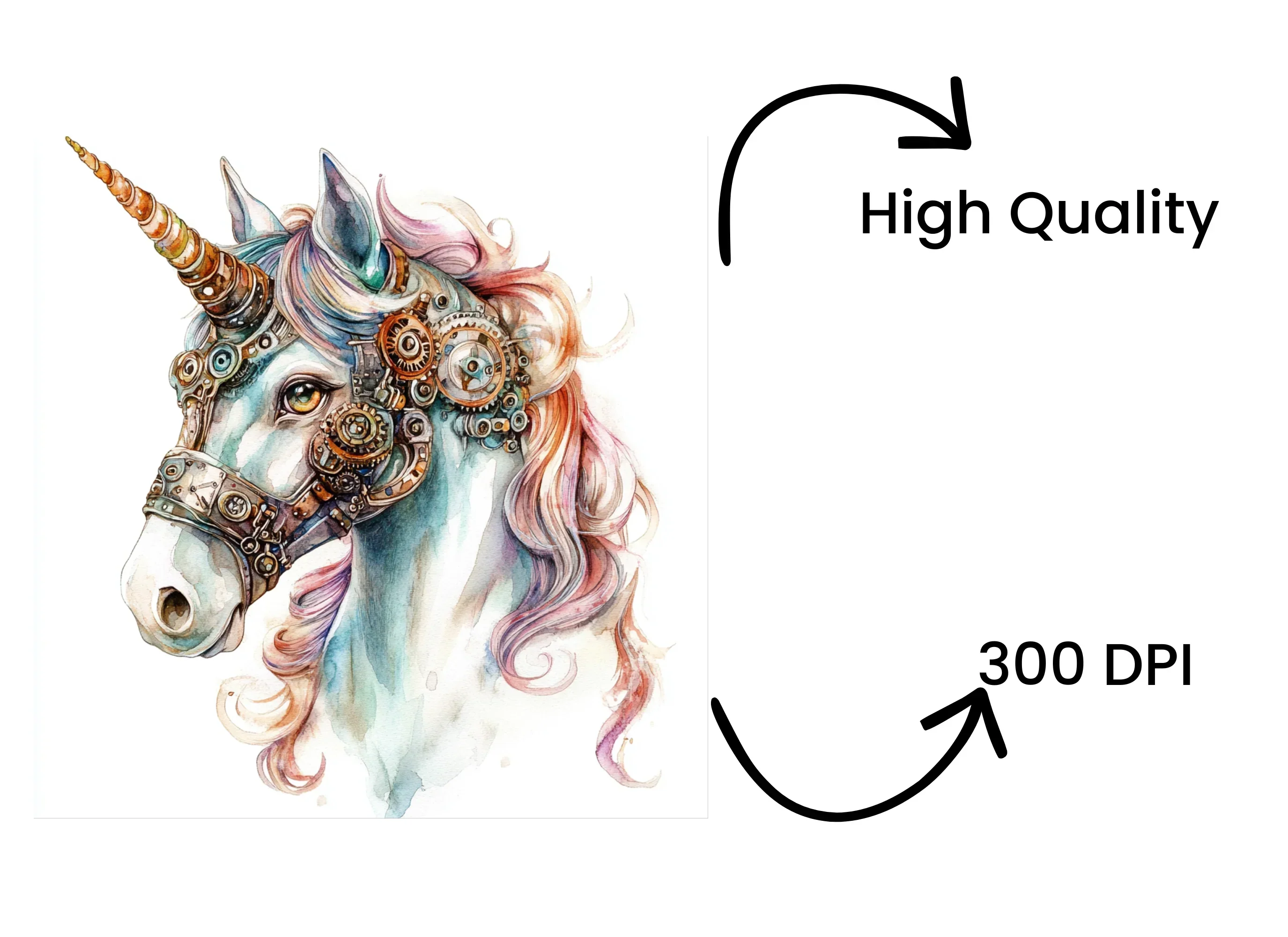 Steampunk Unicorns Clipart Bundle - Image 4