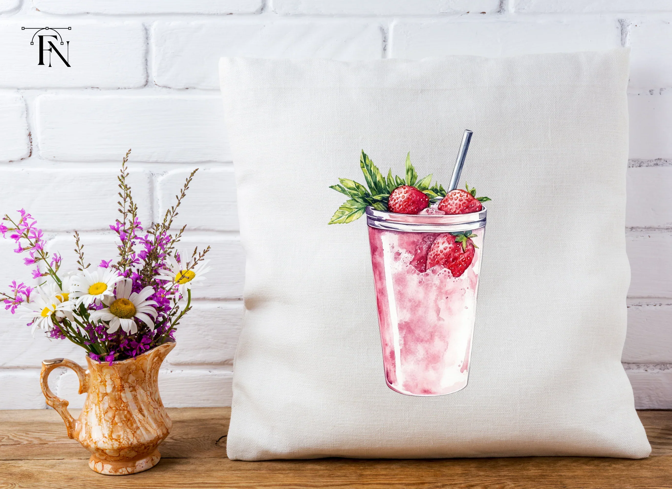 Strawberry Smoothie Clipart Bundle - Image 4