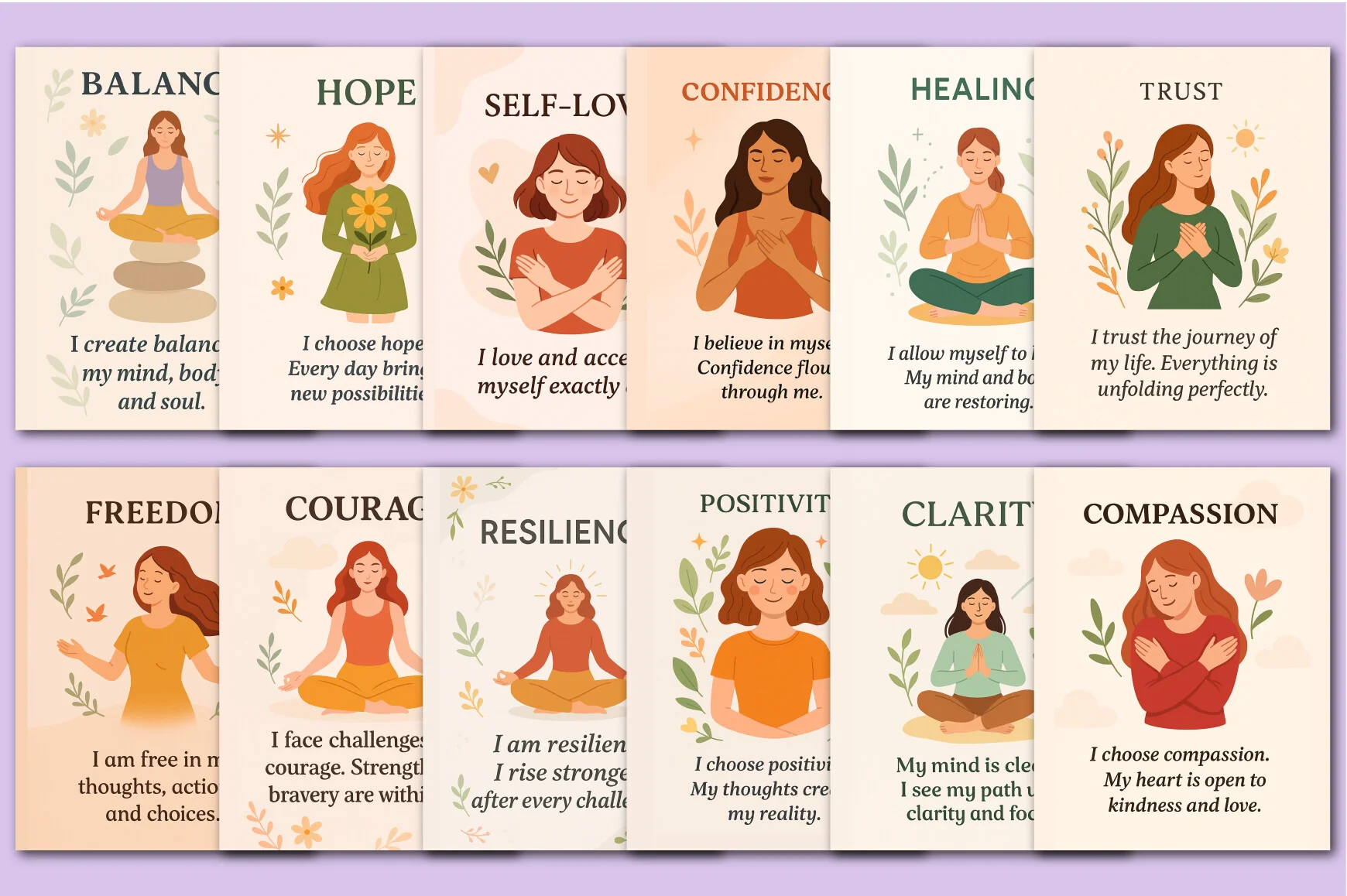 Stress Affirmation Cards for Relaxation and Mindfulness - Image 3