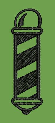 Striped Cylindrical Pillar Emblem Embroidery Design