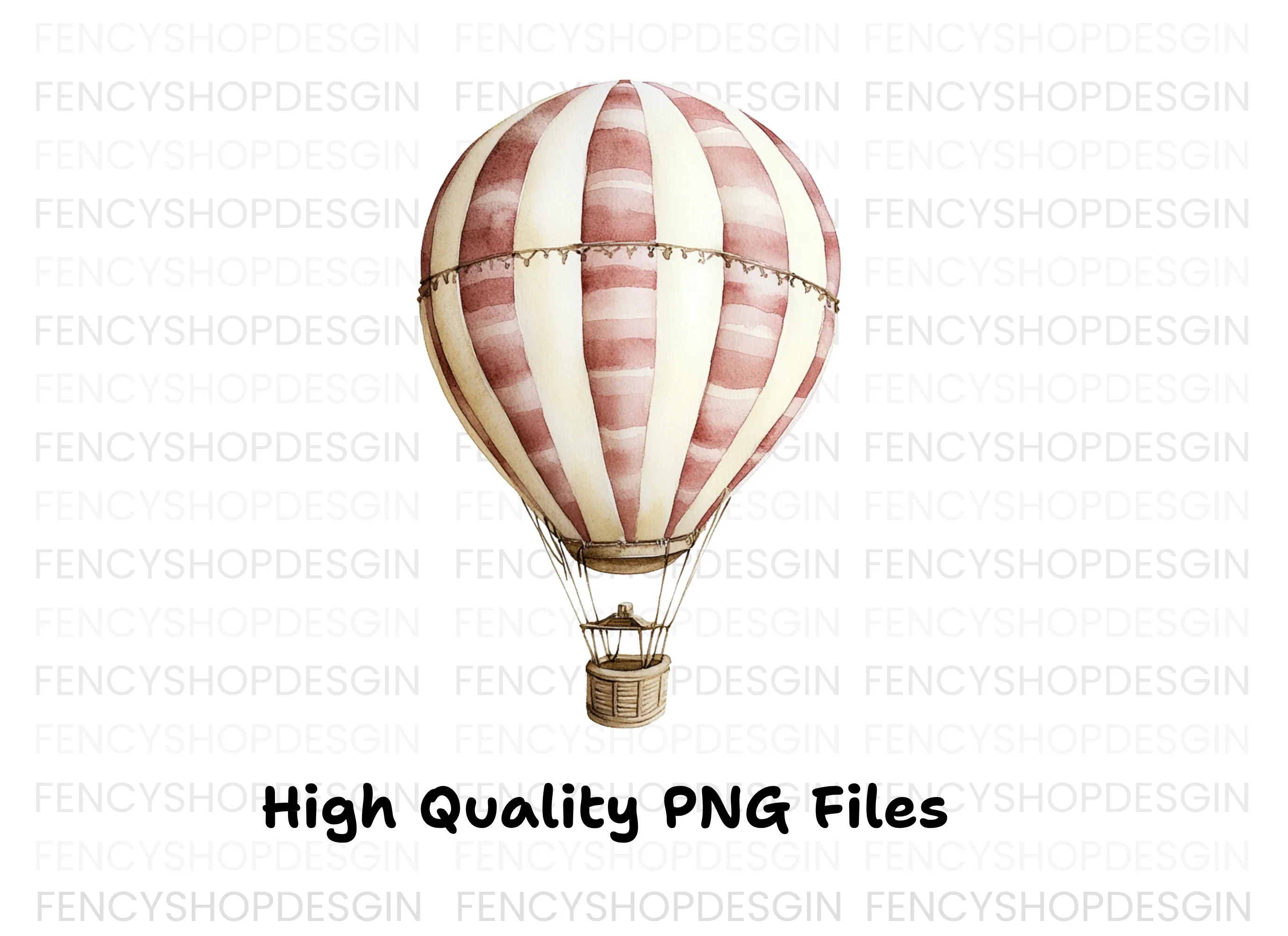Striped Hot Air Balloon Clipart Bundle - Image 2