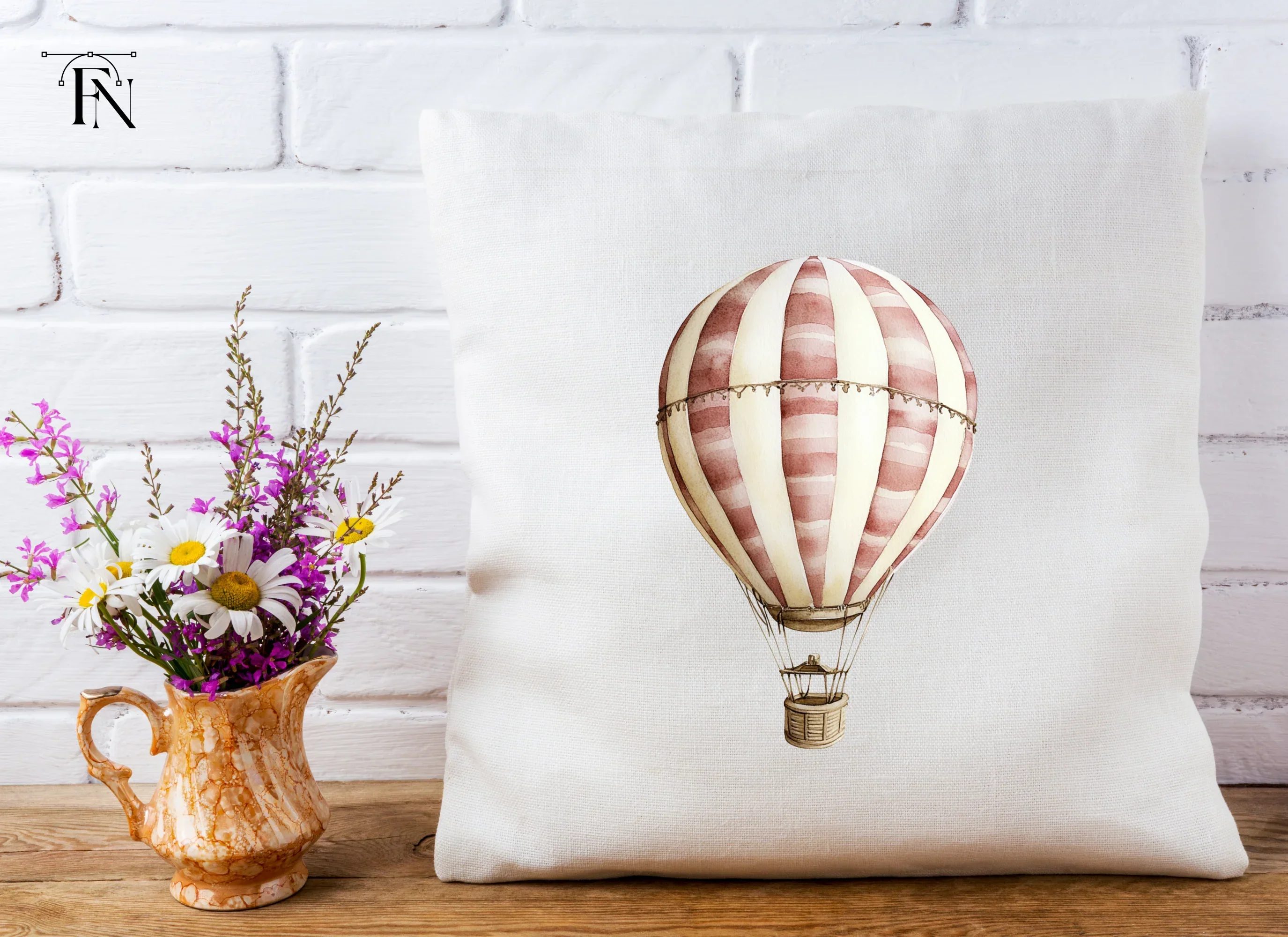 Striped Hot Air Balloon Clipart Bundle - Image 4