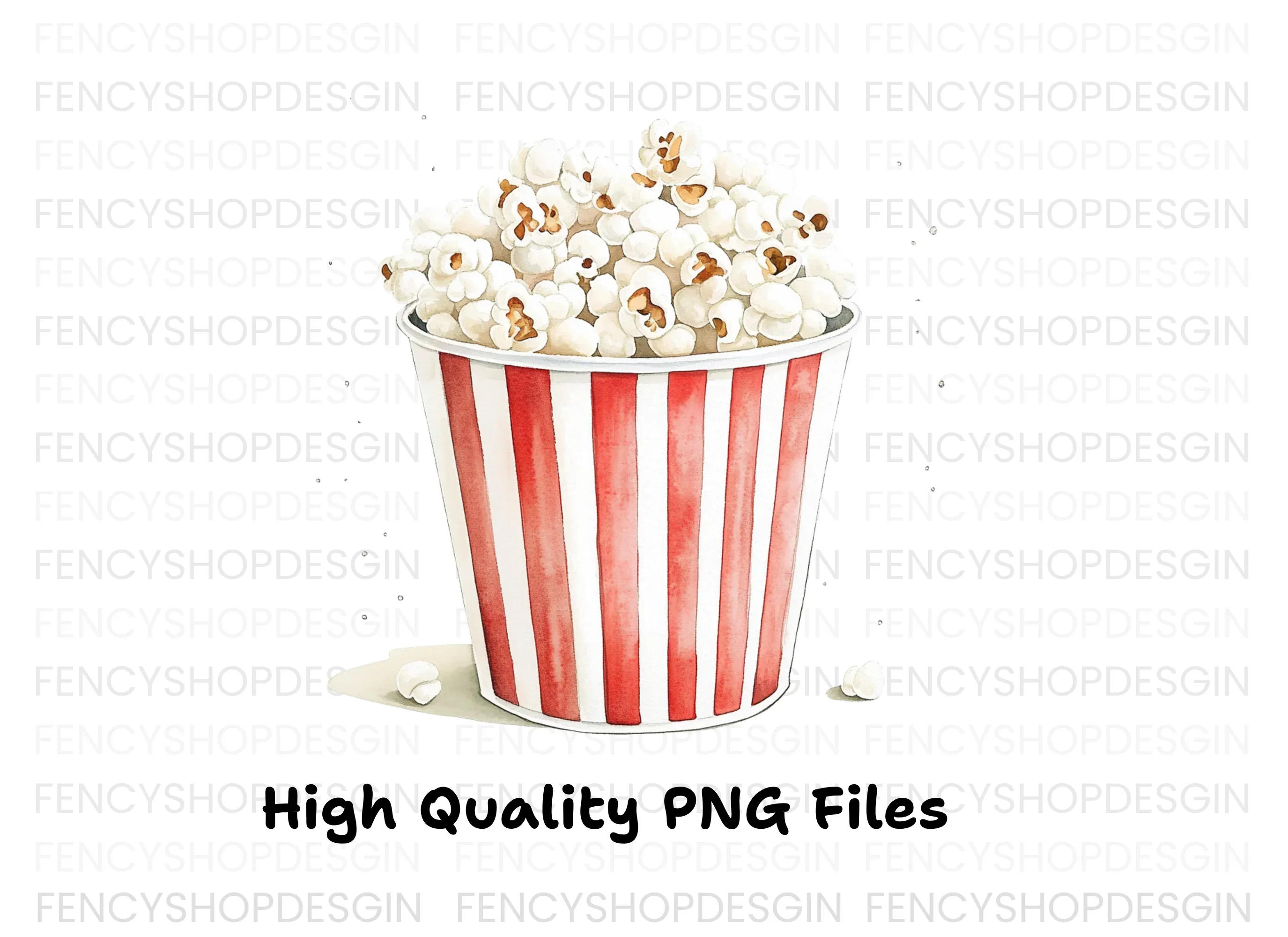 Striped Popcorn Buckets Clipart Bundle - Image 3