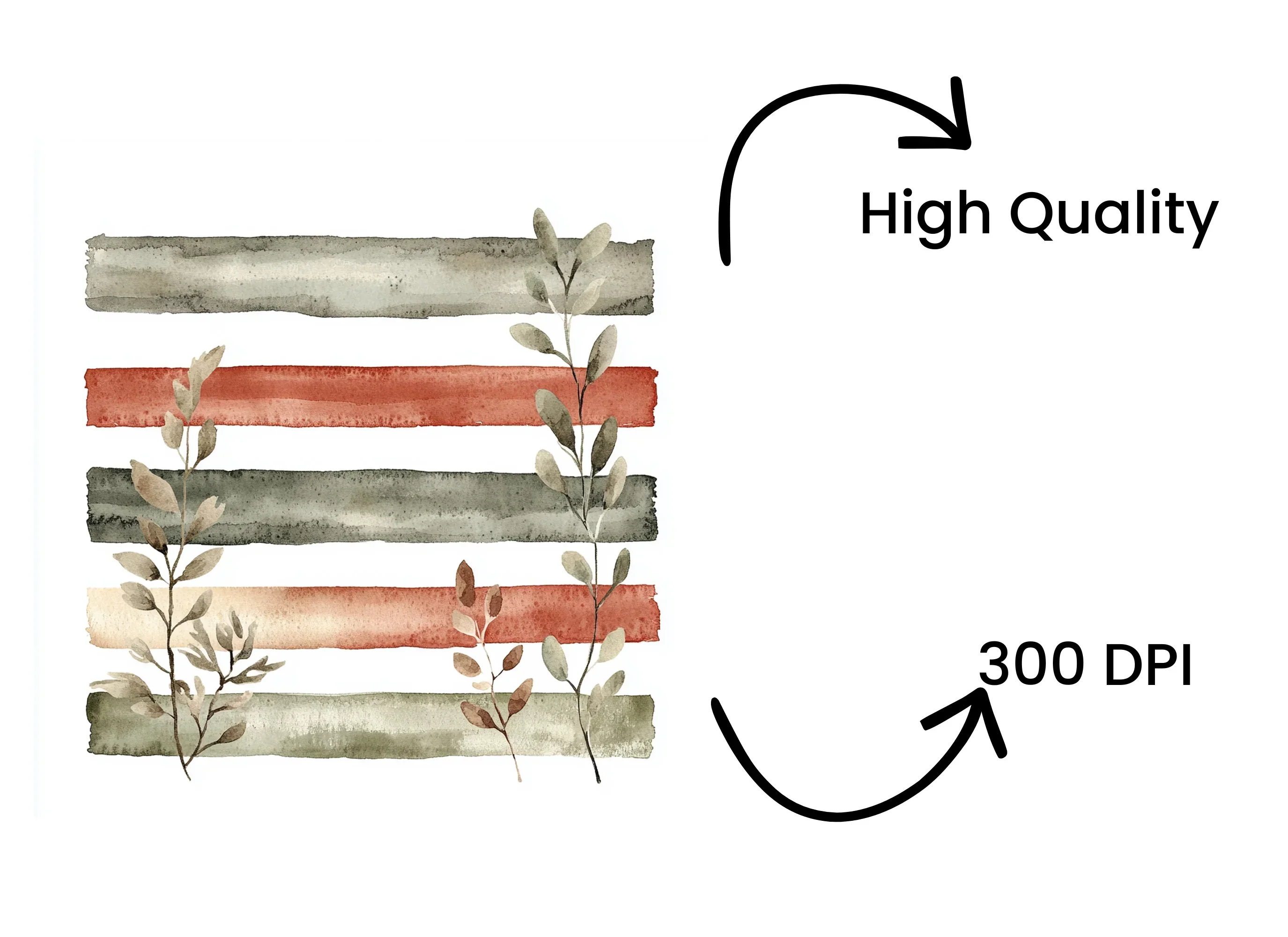 Stripes Botanical Clipart Bundle - Image 4
