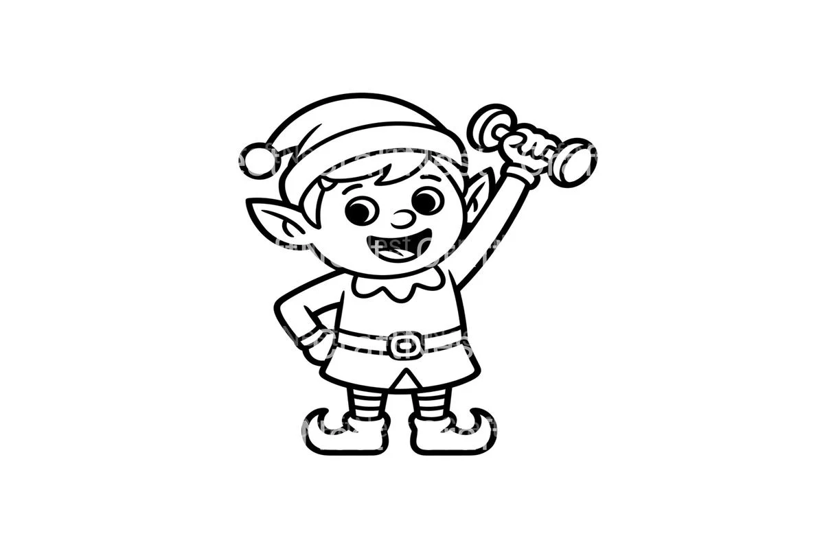 Strong Christmas Elf Weightlifting Coloring Books - Image 3