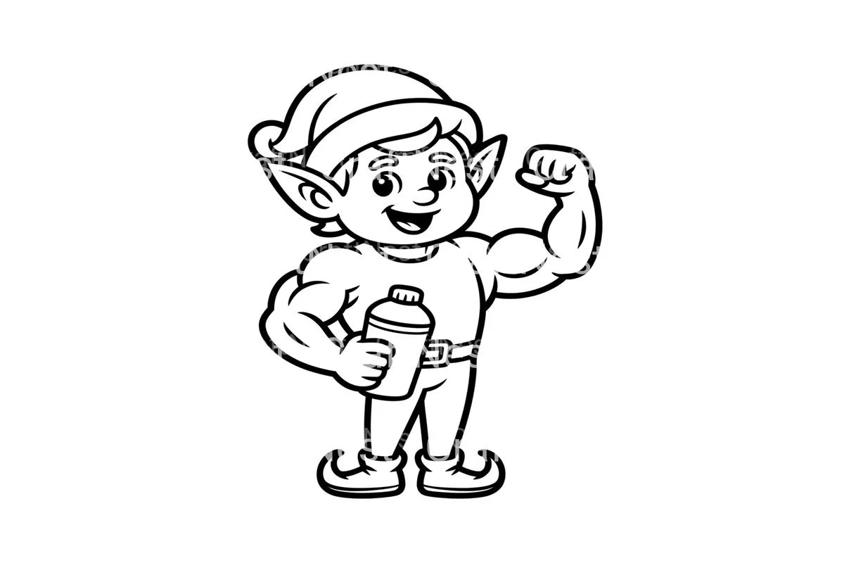 Strong Christmas Elf with Bottle Coloring Books - Image 3