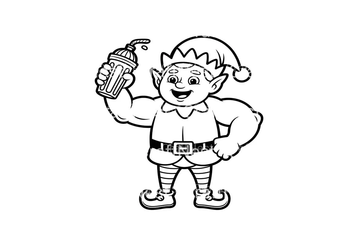 Strong Christmas Elf with Bottle Coloring Books - Image 4