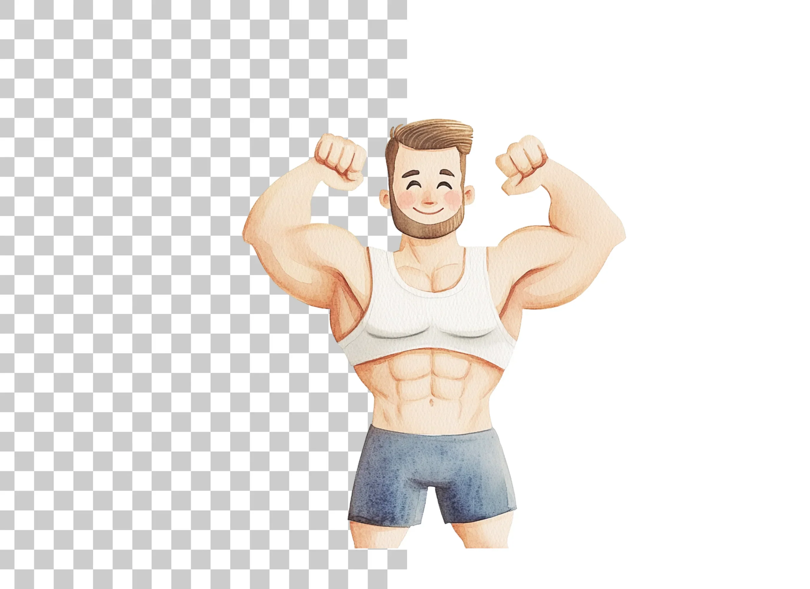 Strong Man Flexing Muscles Clipart Bundle - Image 2