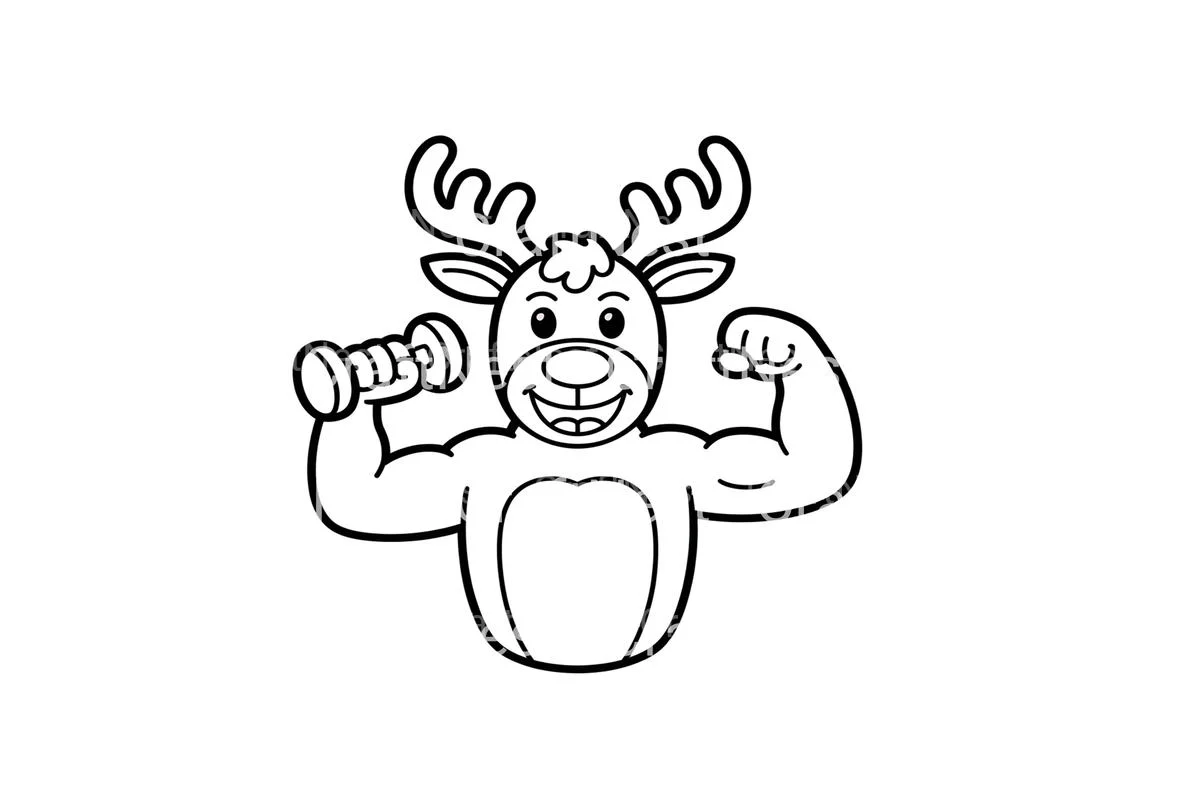 Strong Reindeer Workout Coloring Books - Image 2