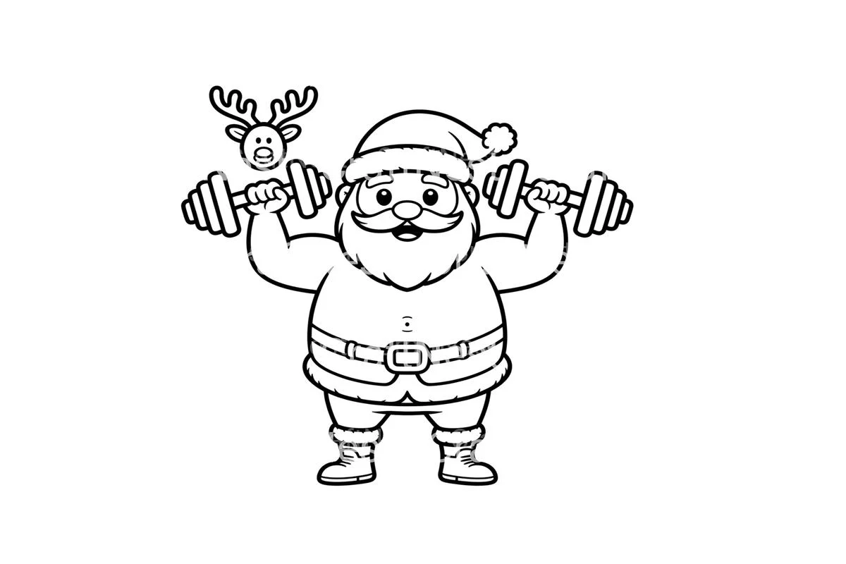 Strong Santa and Reindeer Coloring Books - Image 2