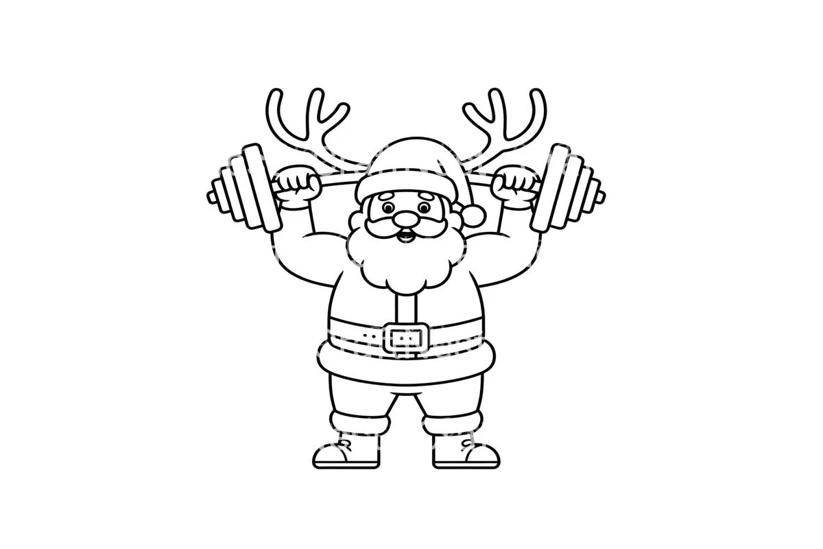 Strong Santa and Reindeer Coloring Books - Image 4