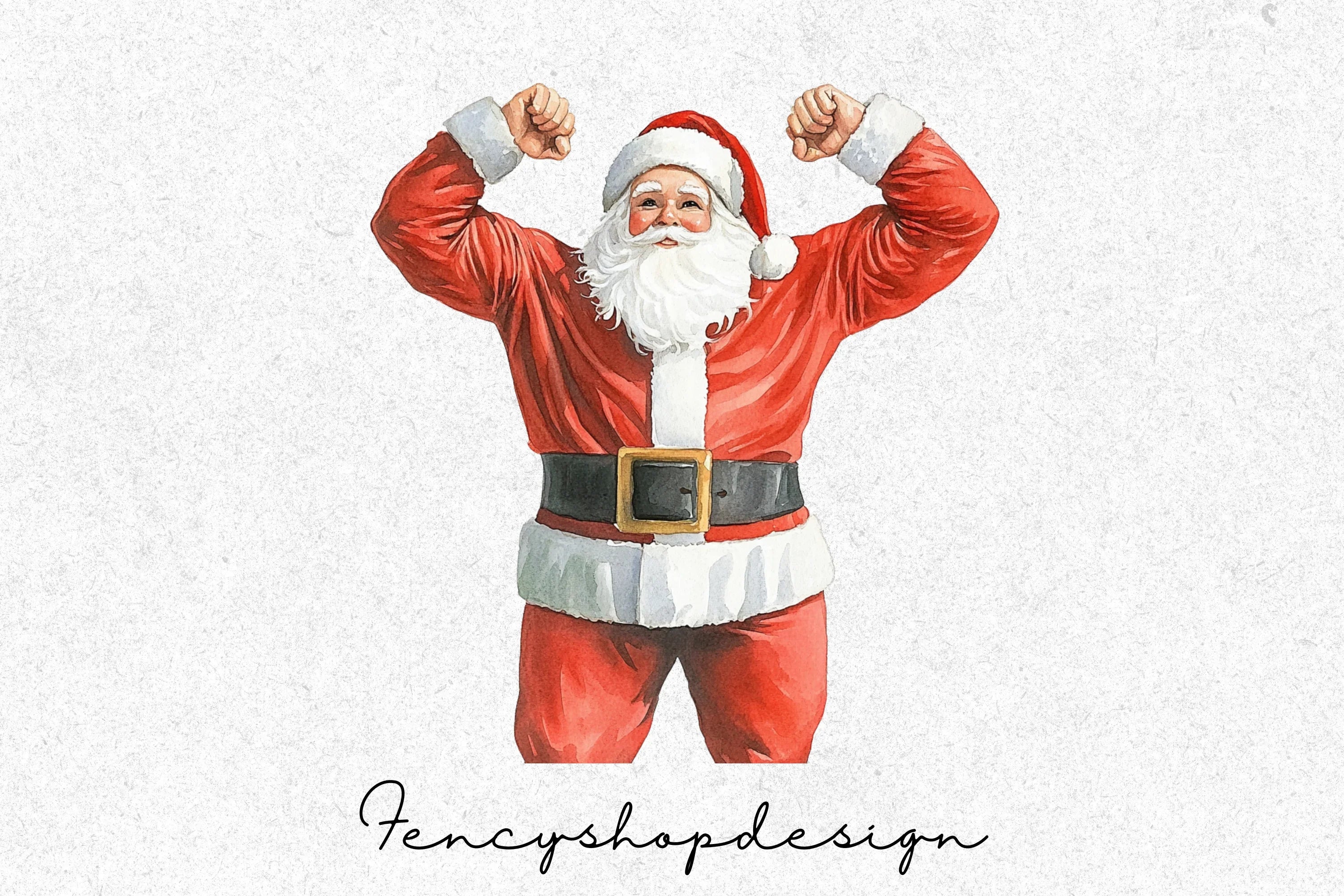 Strong Santa Christmas Holiday Clipart Bundle - Image 4