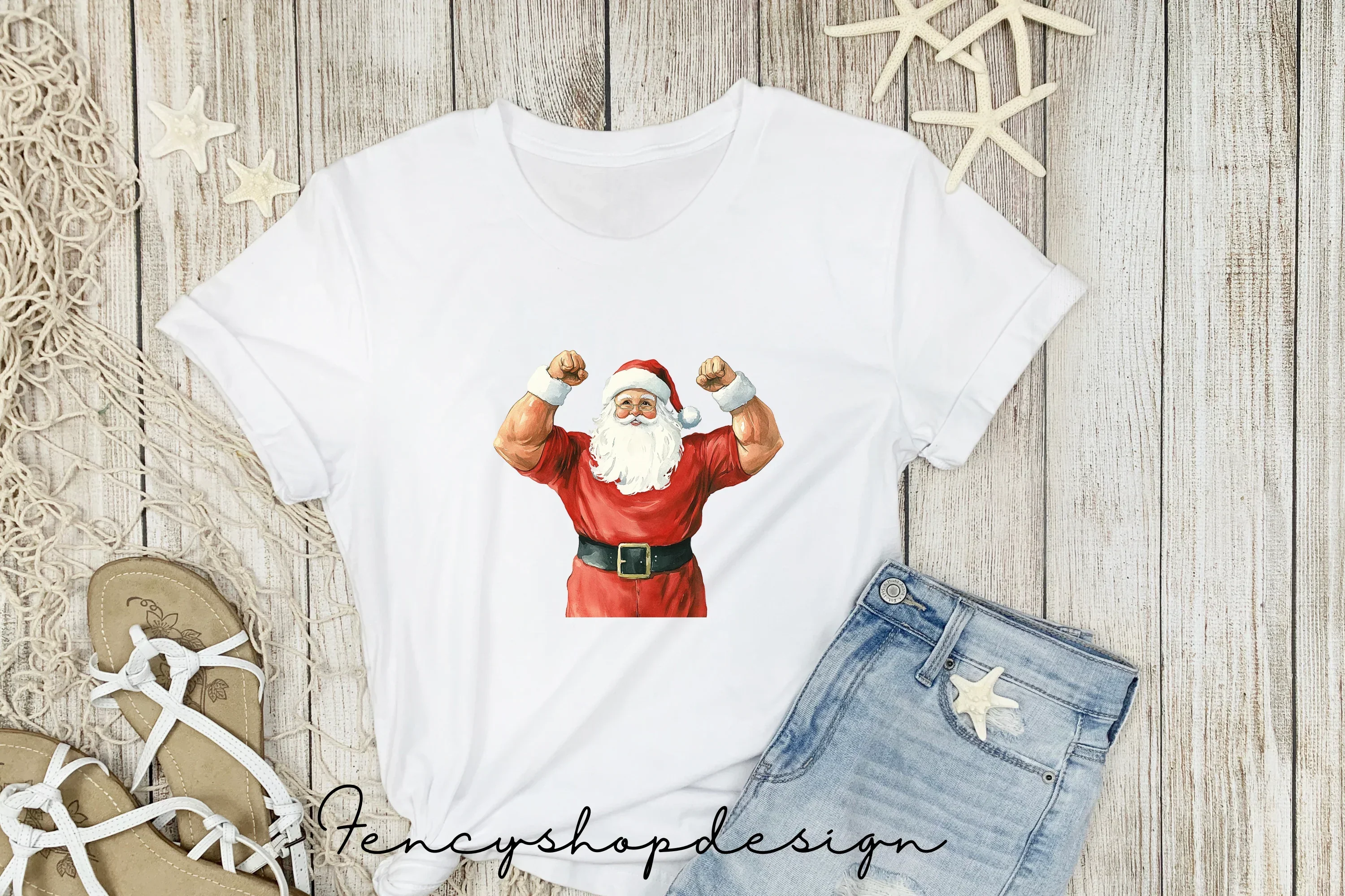 Strong Santa Christmas Holiday Clipart Bundle - Image 5