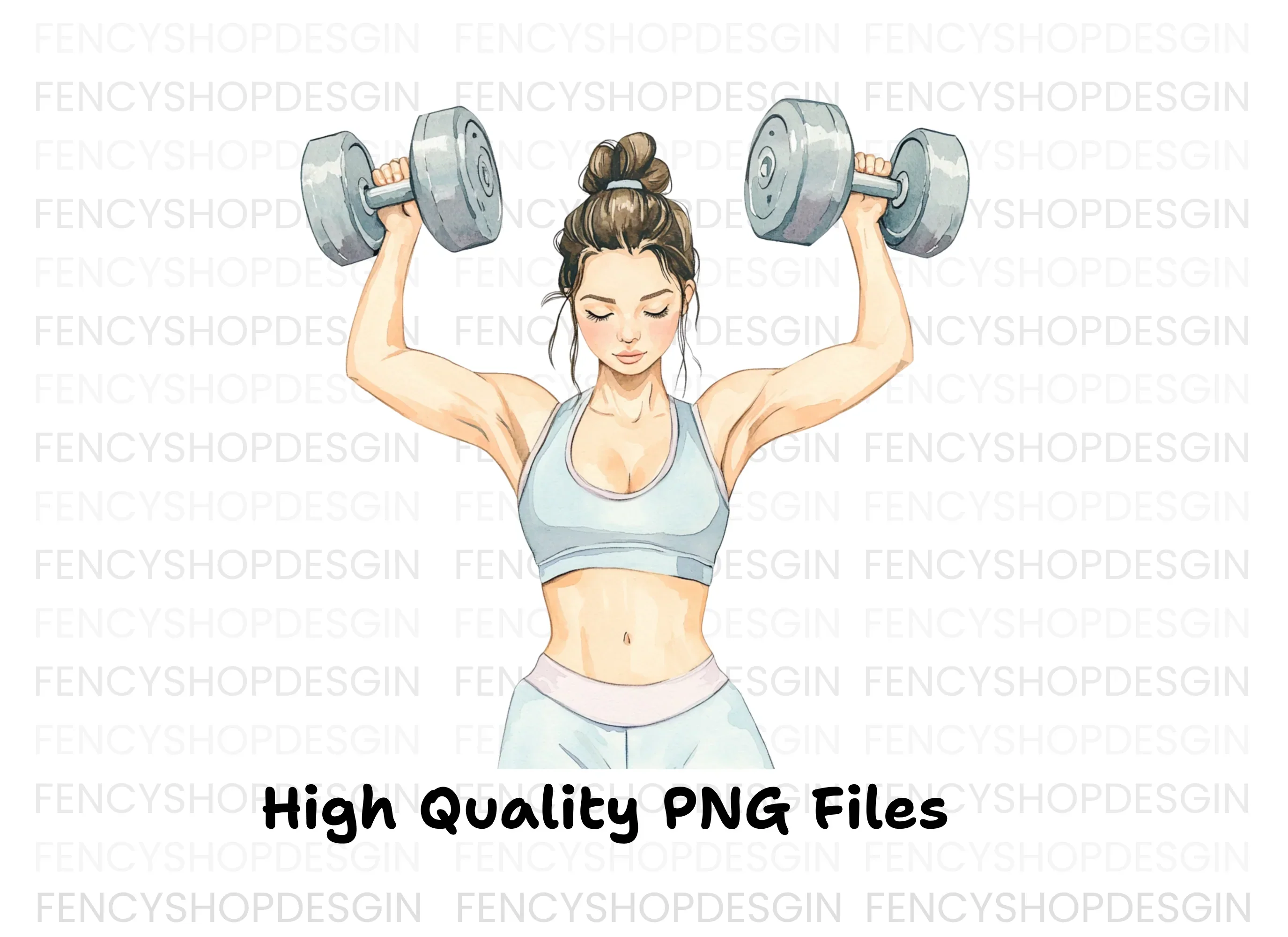 Strong Woman Weightlifting Clipart Bundle - Image 2