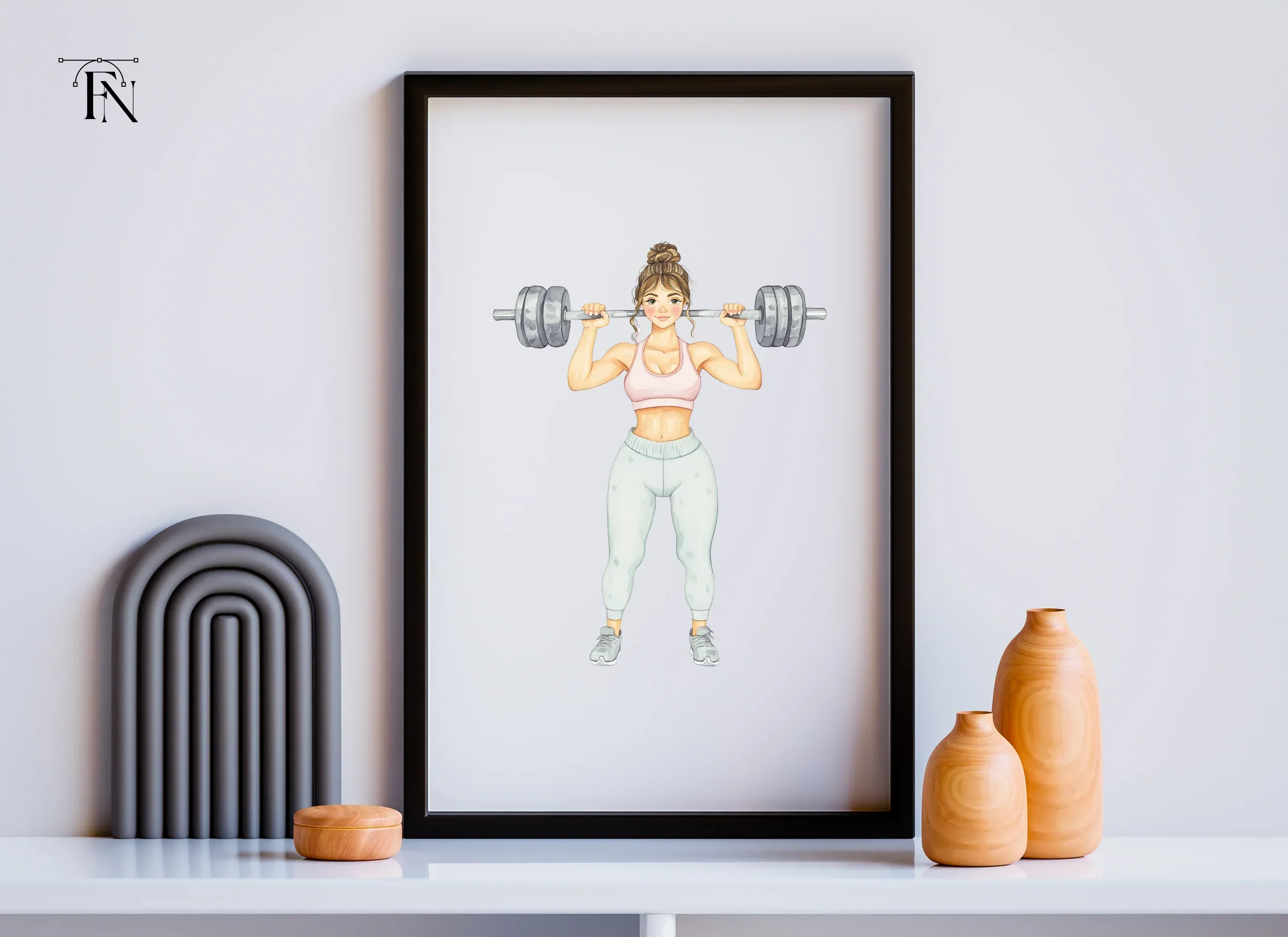 Strong Woman Weightlifting Clipart Bundle - Image 3