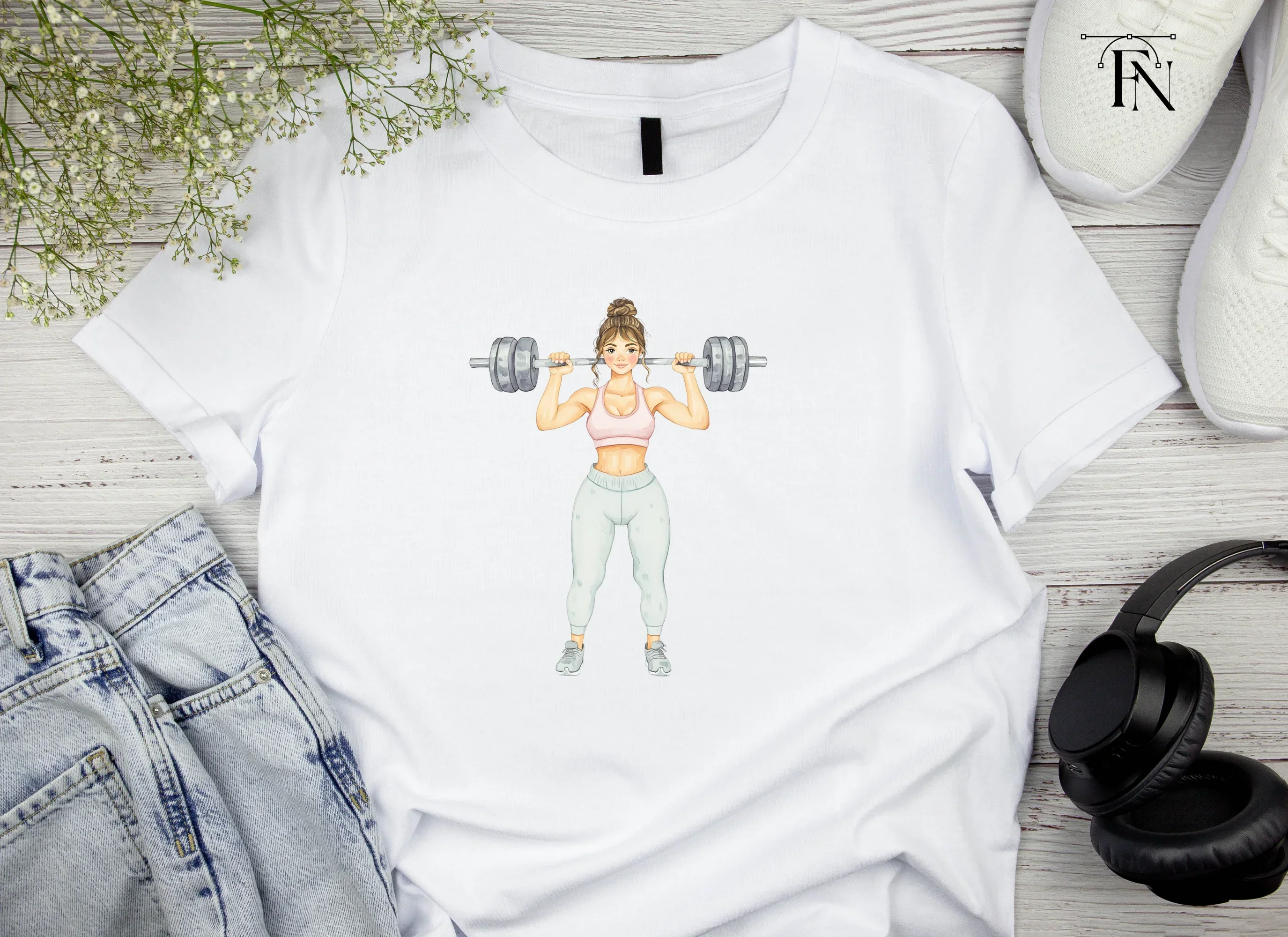 Strong Woman Weightlifting Clipart Bundle - Image 4