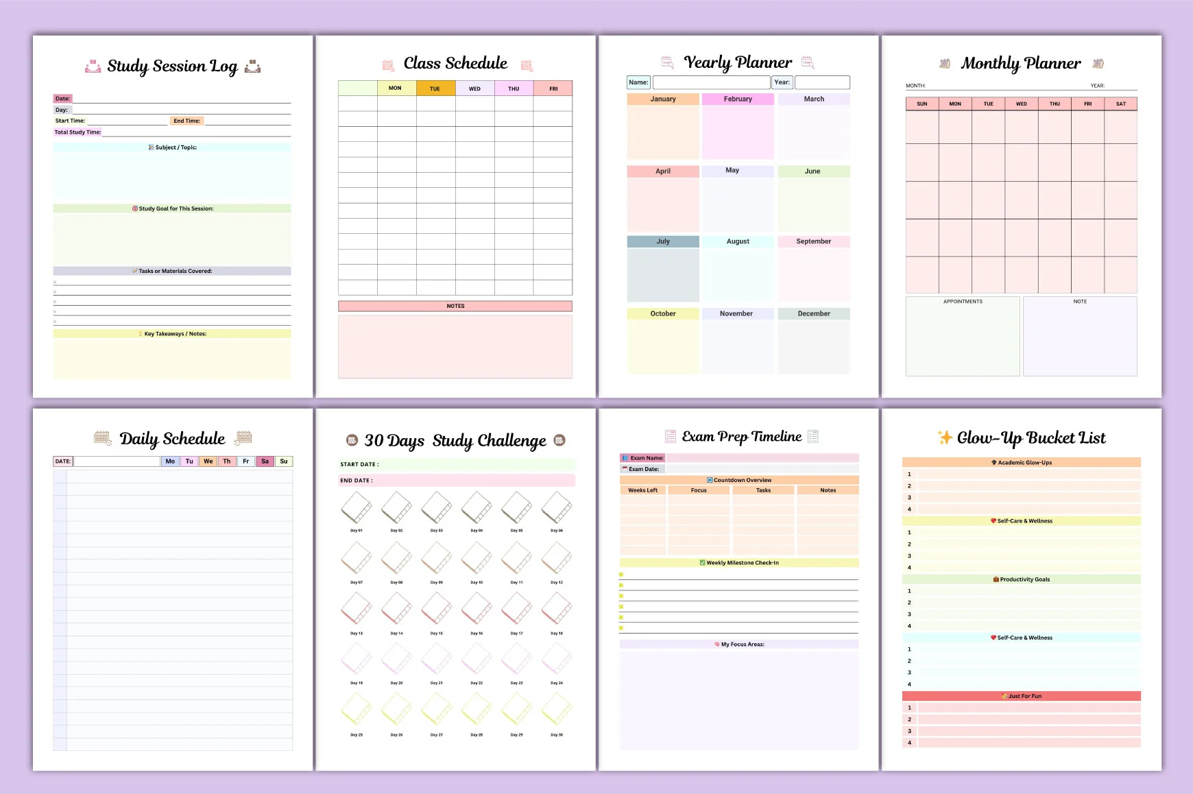Study Glow Up Planner: Boost Your Academic Success - Image 5