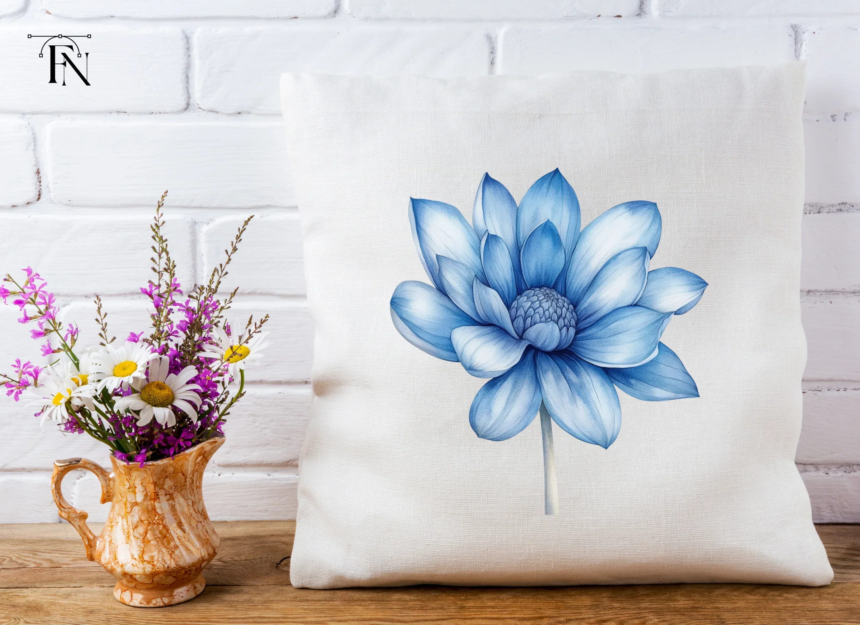 Stunning Blue Dahlia and Poppy Clipart Bundle - Image 2