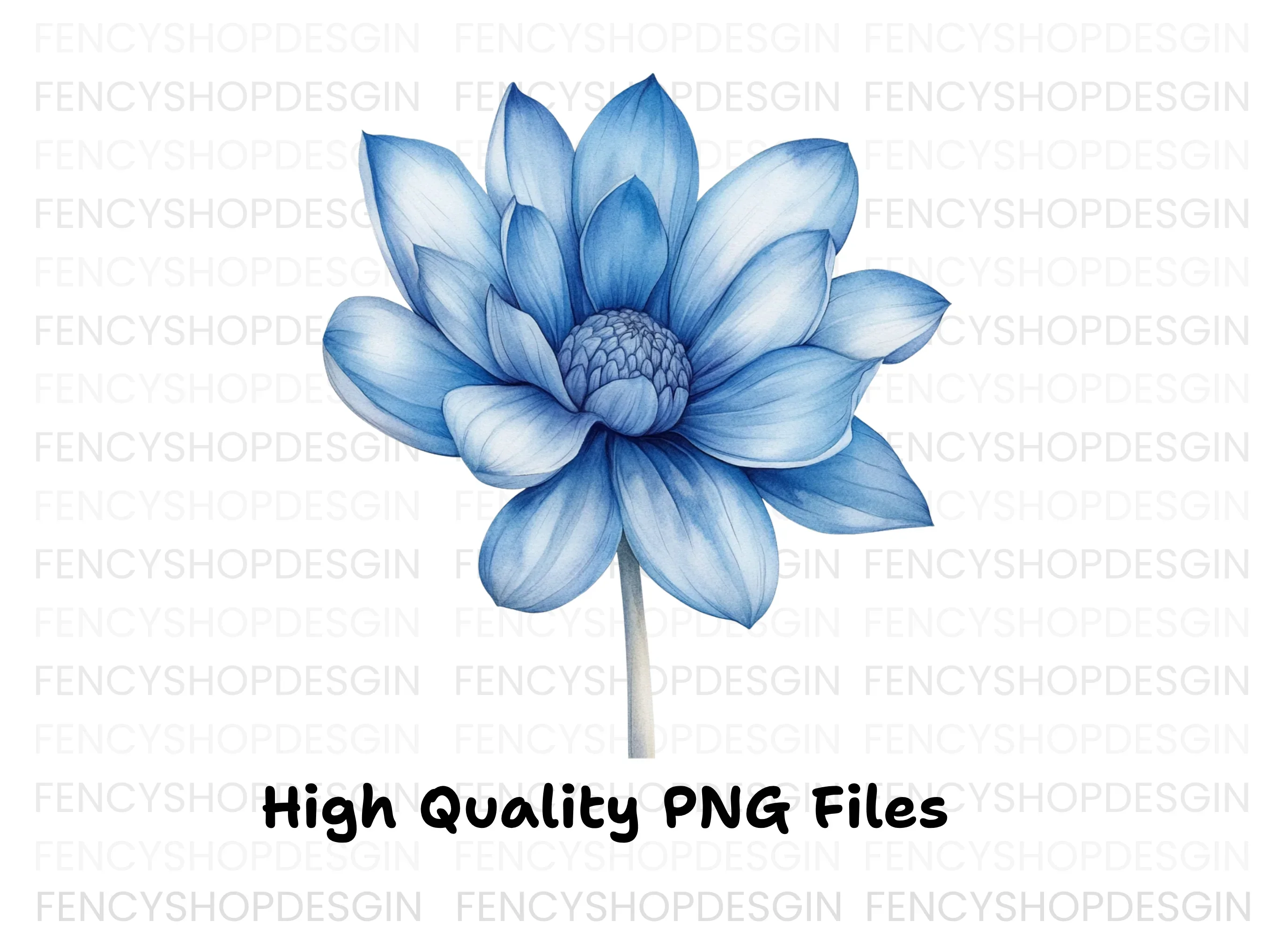 Stunning Blue Dahlia and Poppy Clipart Bundle - Image 4