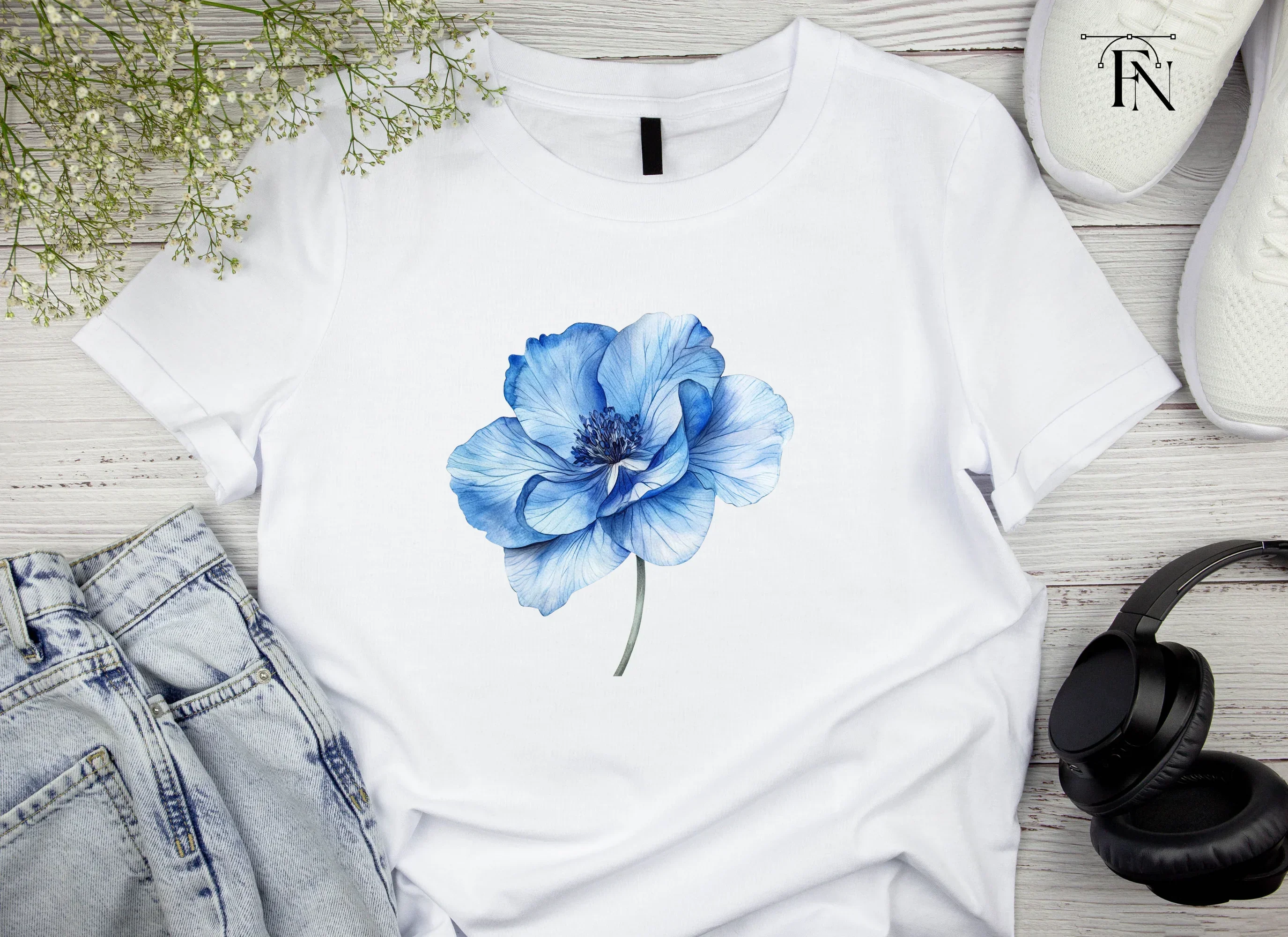 Stunning Blue Dahlia and Poppy Clipart Bundle - Image 5