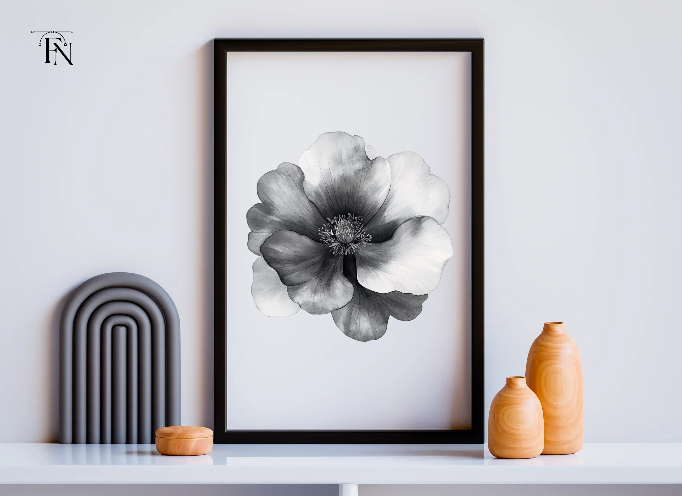 Stunning Monochrome Peony Clipart Bundle - Image 5