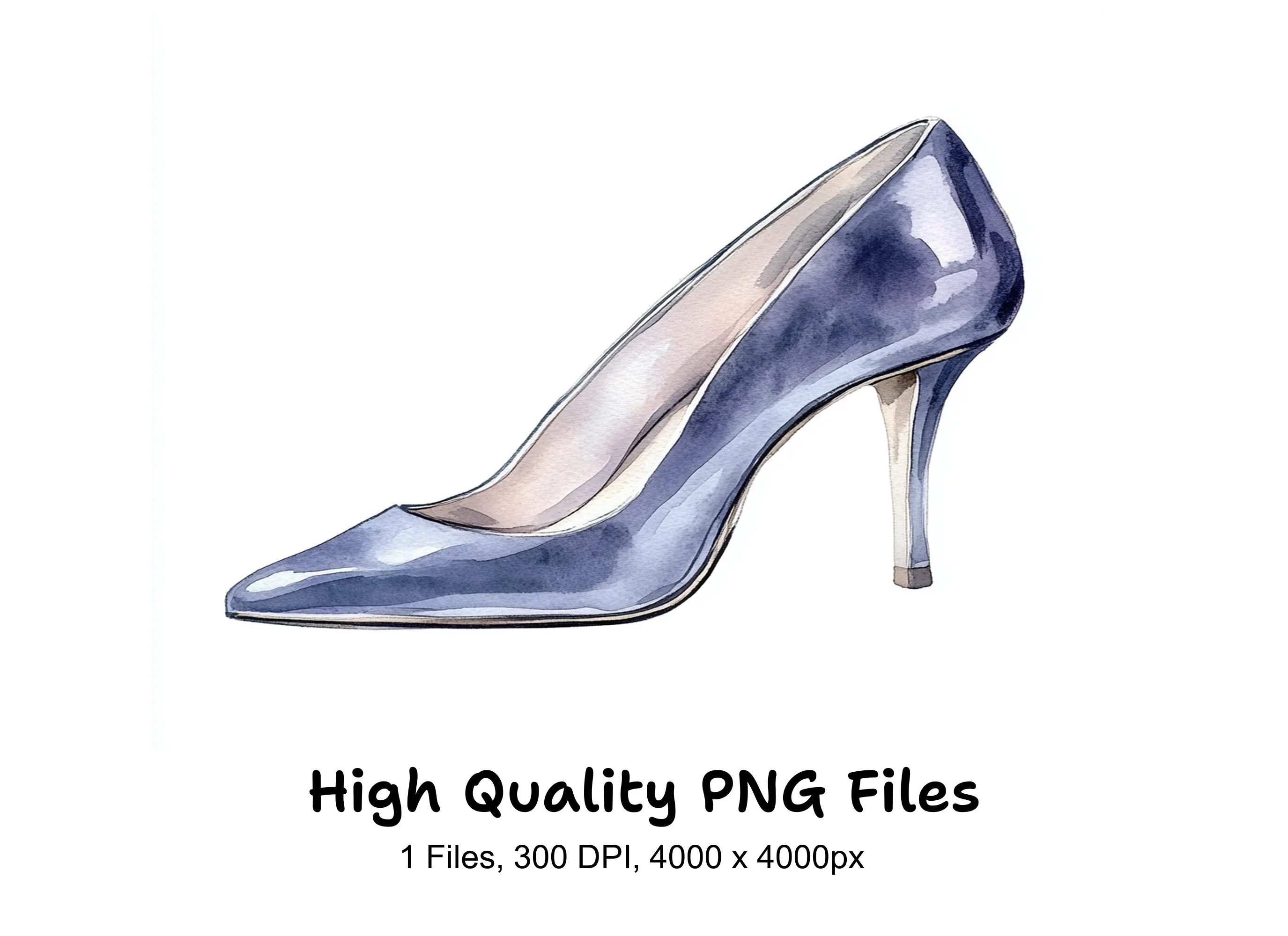 Stylish Blue High Heel Shoe Clipart Bundle
