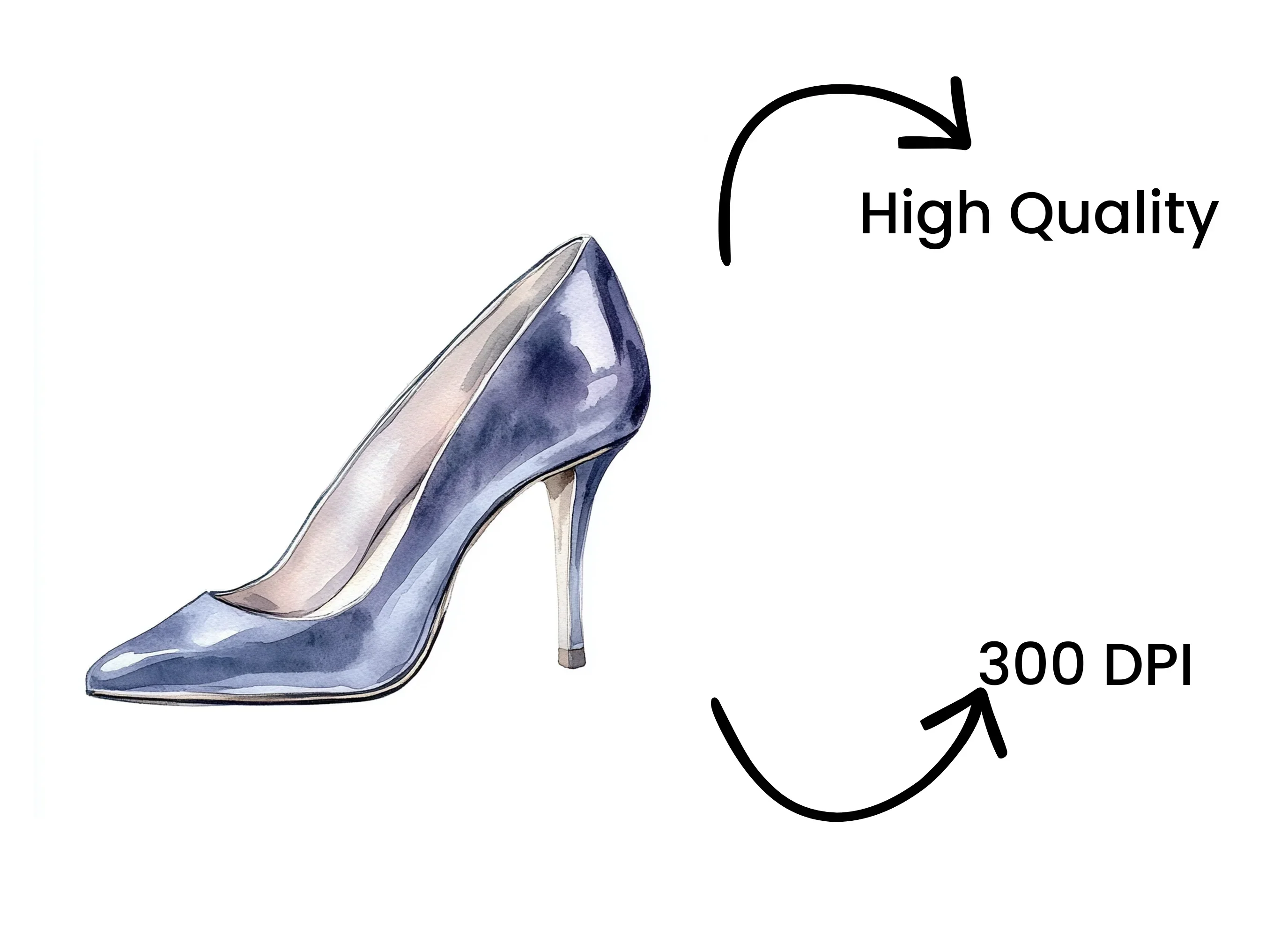 Stylish Blue High Heel Shoe Clipart Bundle - Image 4