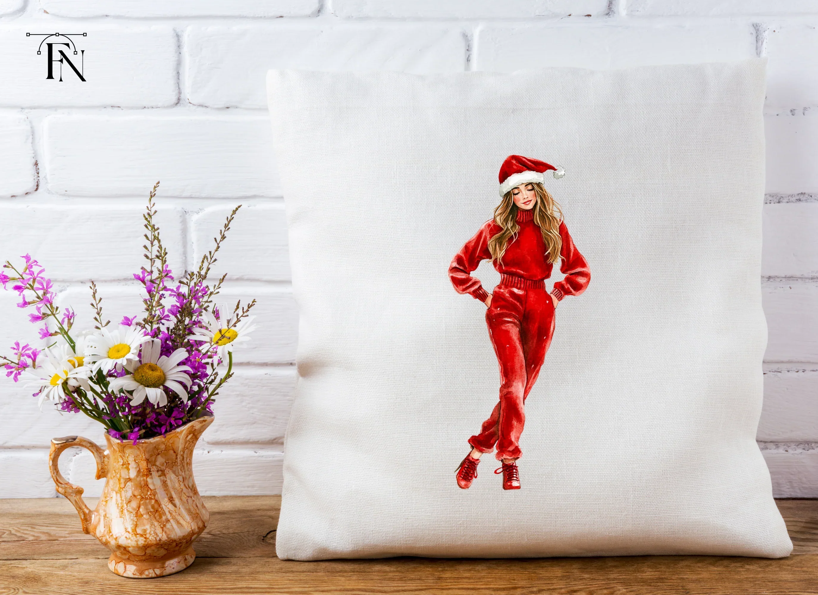 Stylish Christmas Girl Clipart Bundle - Image 4