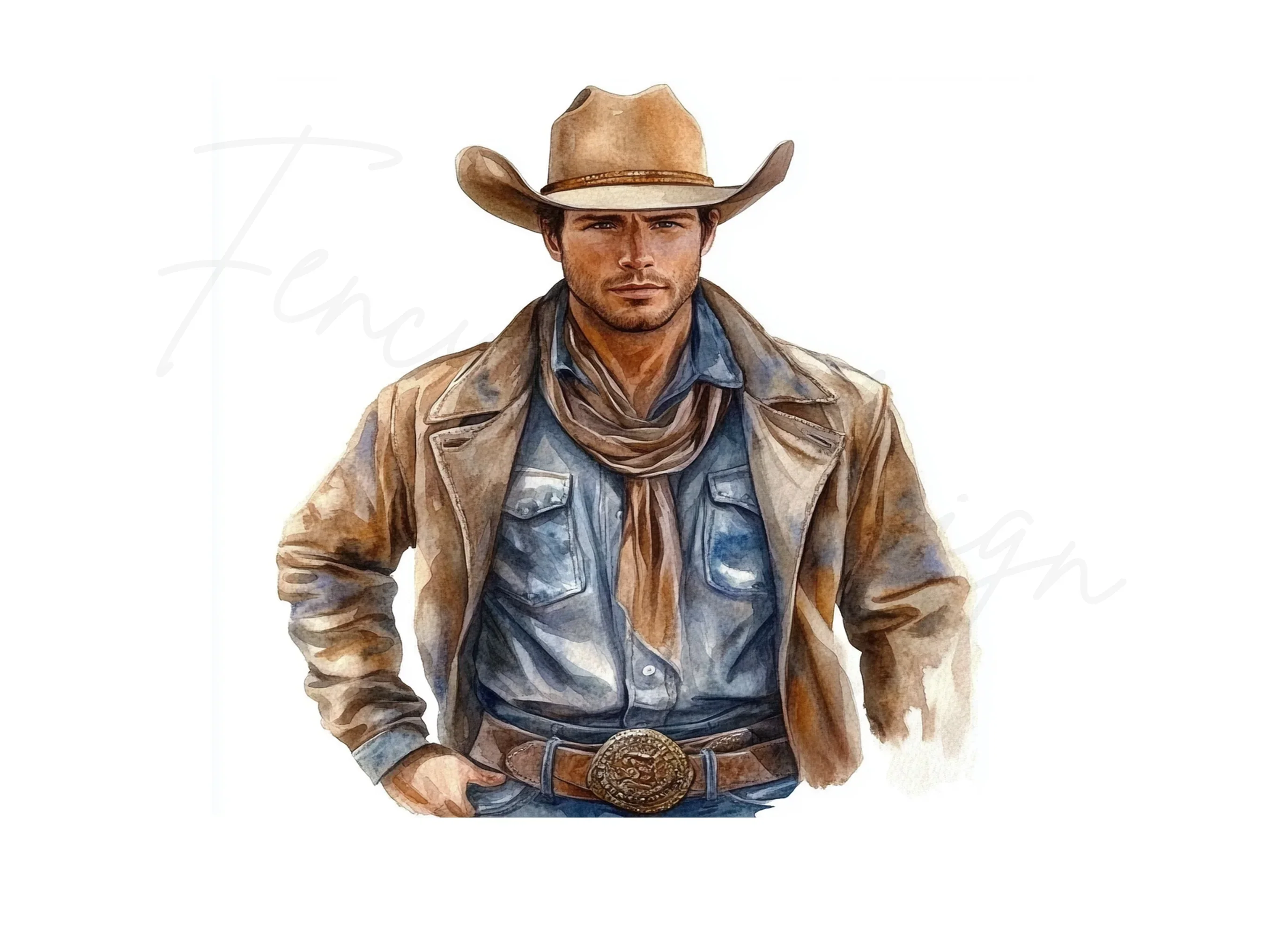 Stylish Cowboy Fashion Clipart Bundle - Image 3