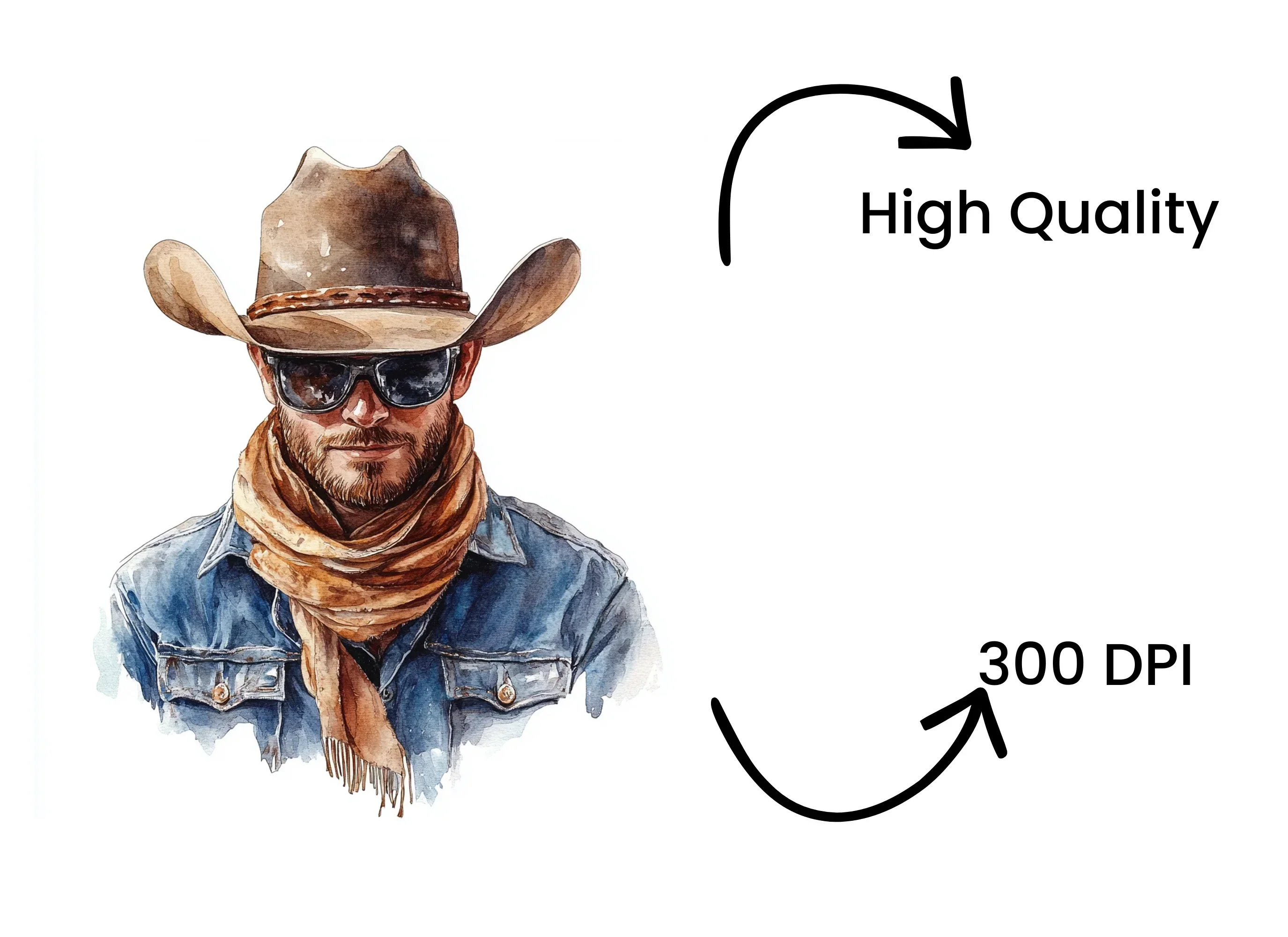 Stylish Cowboy Fashion Clipart Bundle - Image 4