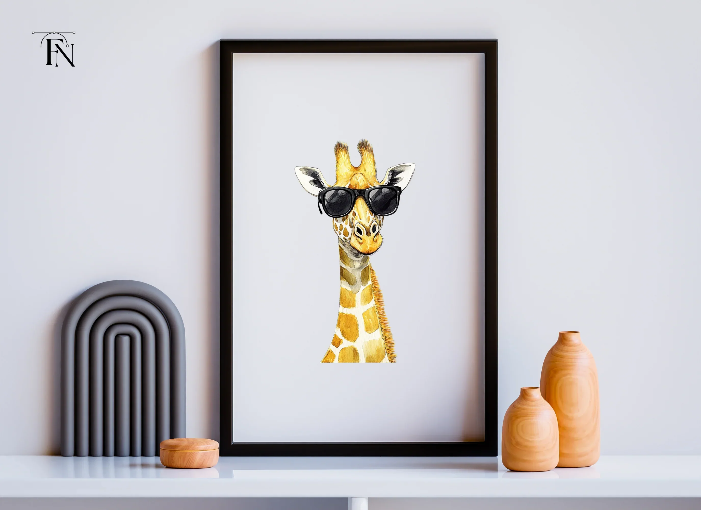 Stylish Giraffe Heads with Shades Clipart Bundle - Image 3