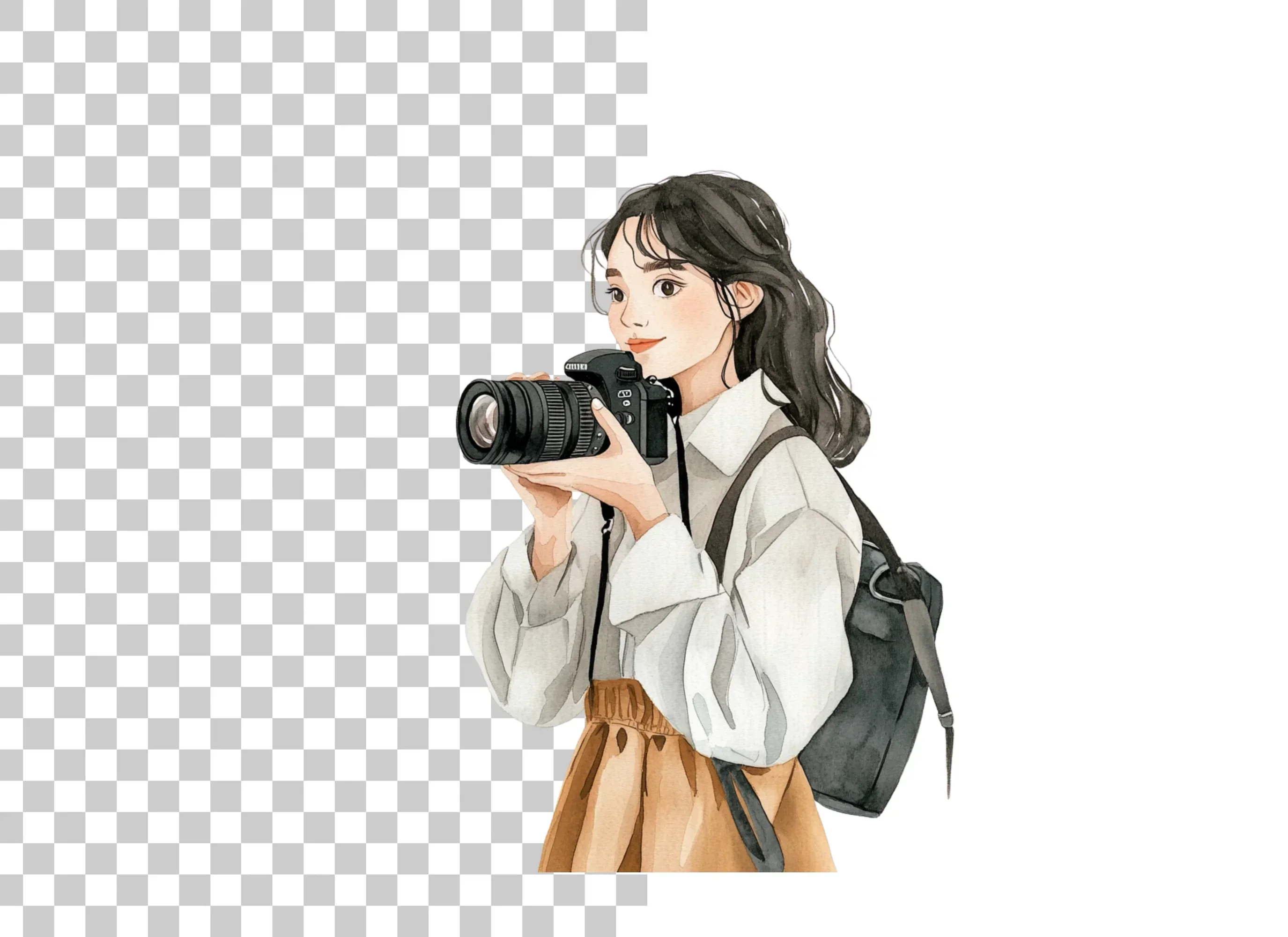 Stylish Girl Photographer Clipart Bundle - Image 2